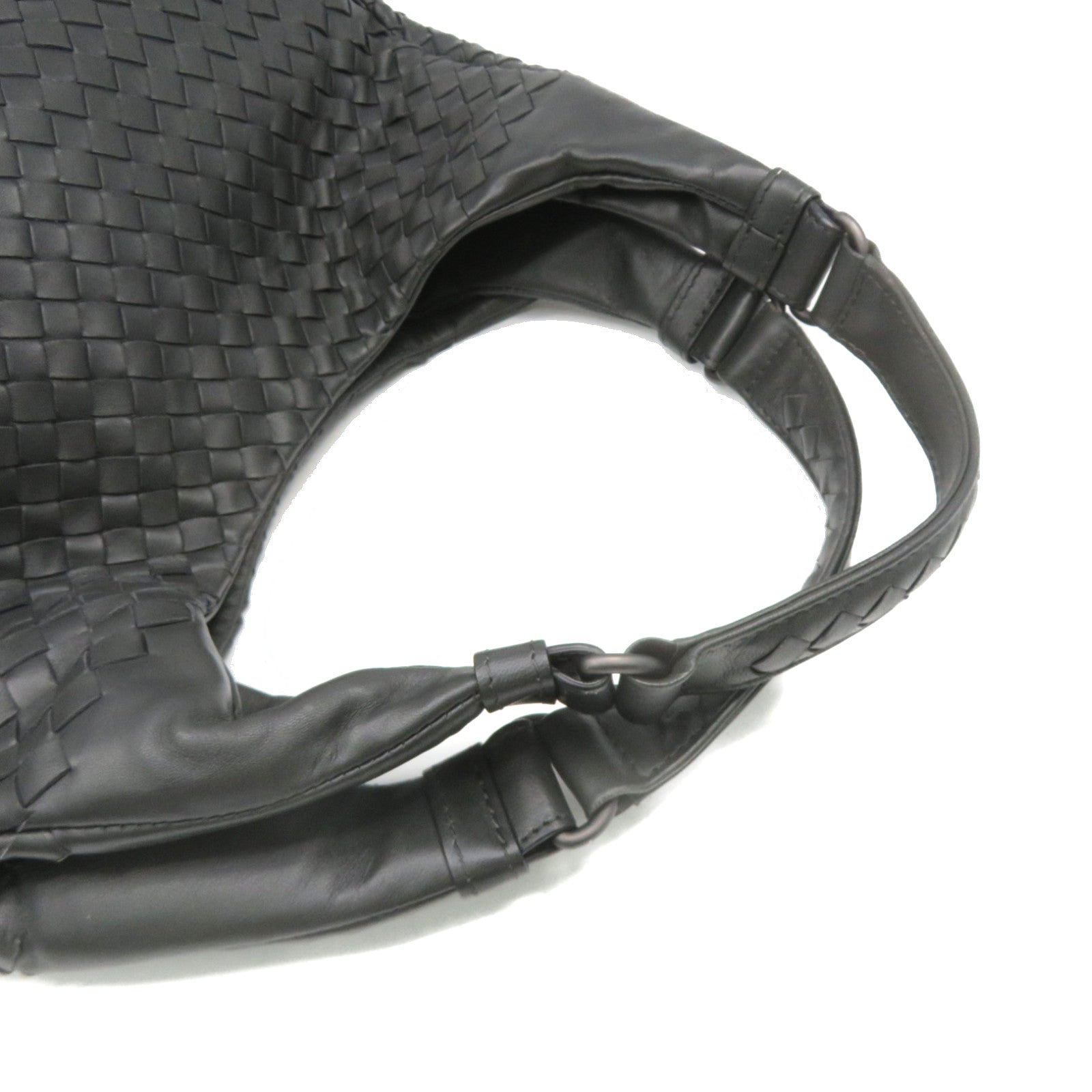 BOTTEGA VENETA 織紋皮革Shoulder Bag肩背袋碳灰色
