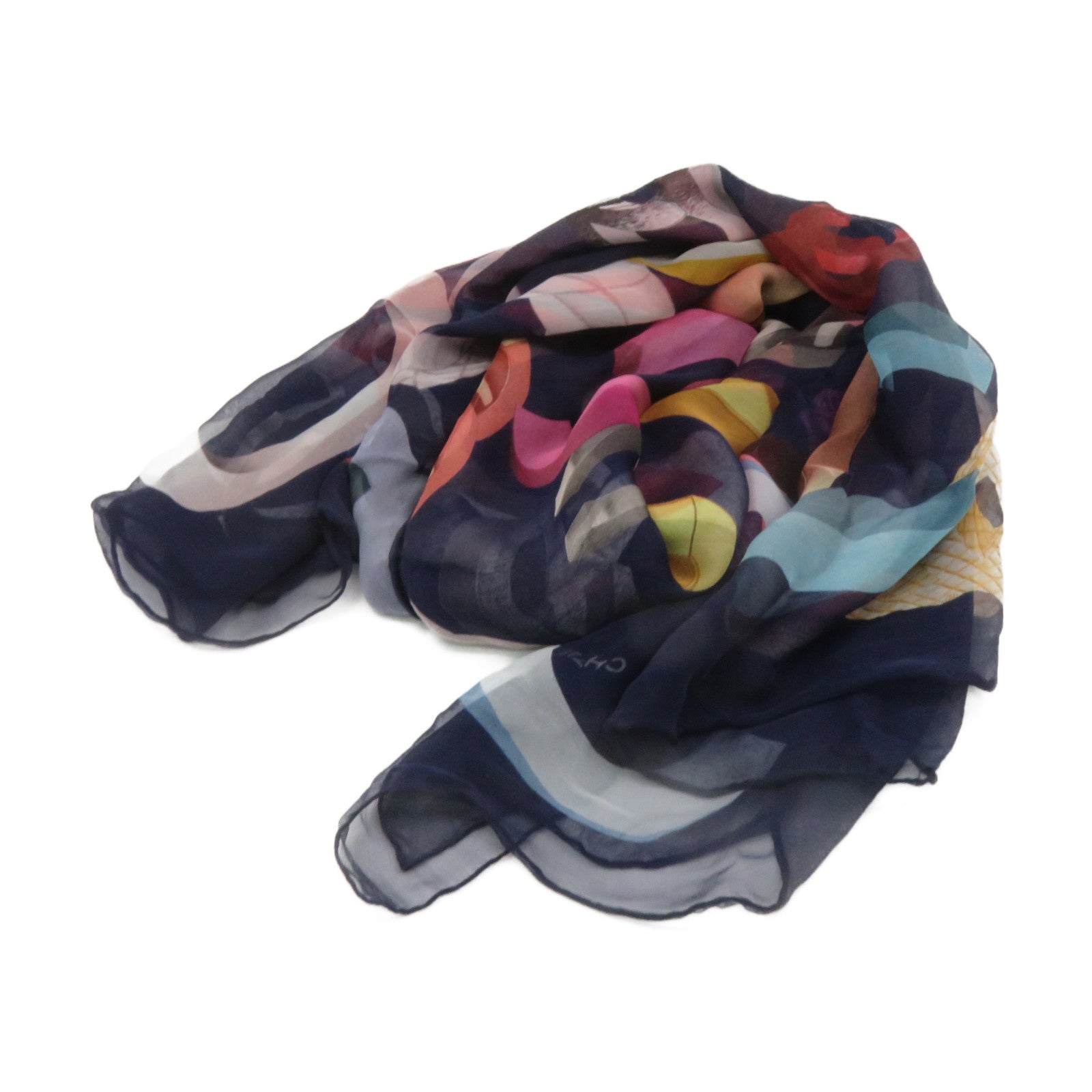 CHANEL 絲質Scarf絲巾紫色/彩色