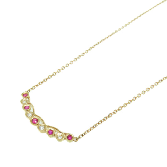 JEWELRY 【激減優惠】18K玫瑰金/0.06ct紅寶石/0.03t鑽石Ruby Necklace項鏈