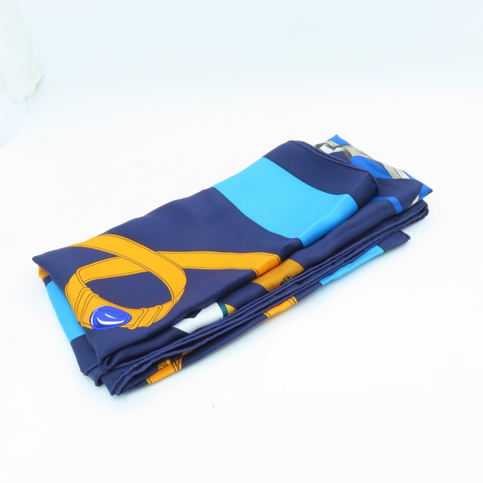 HERMES Silk Scarf Blue