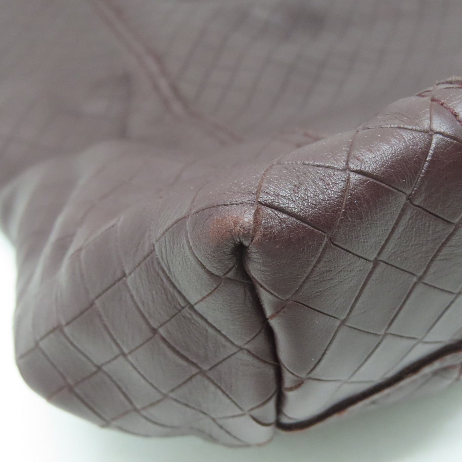 BOTTEGA VENETA 羊皮皮革Tote Bag銀扣手挽袋啡色