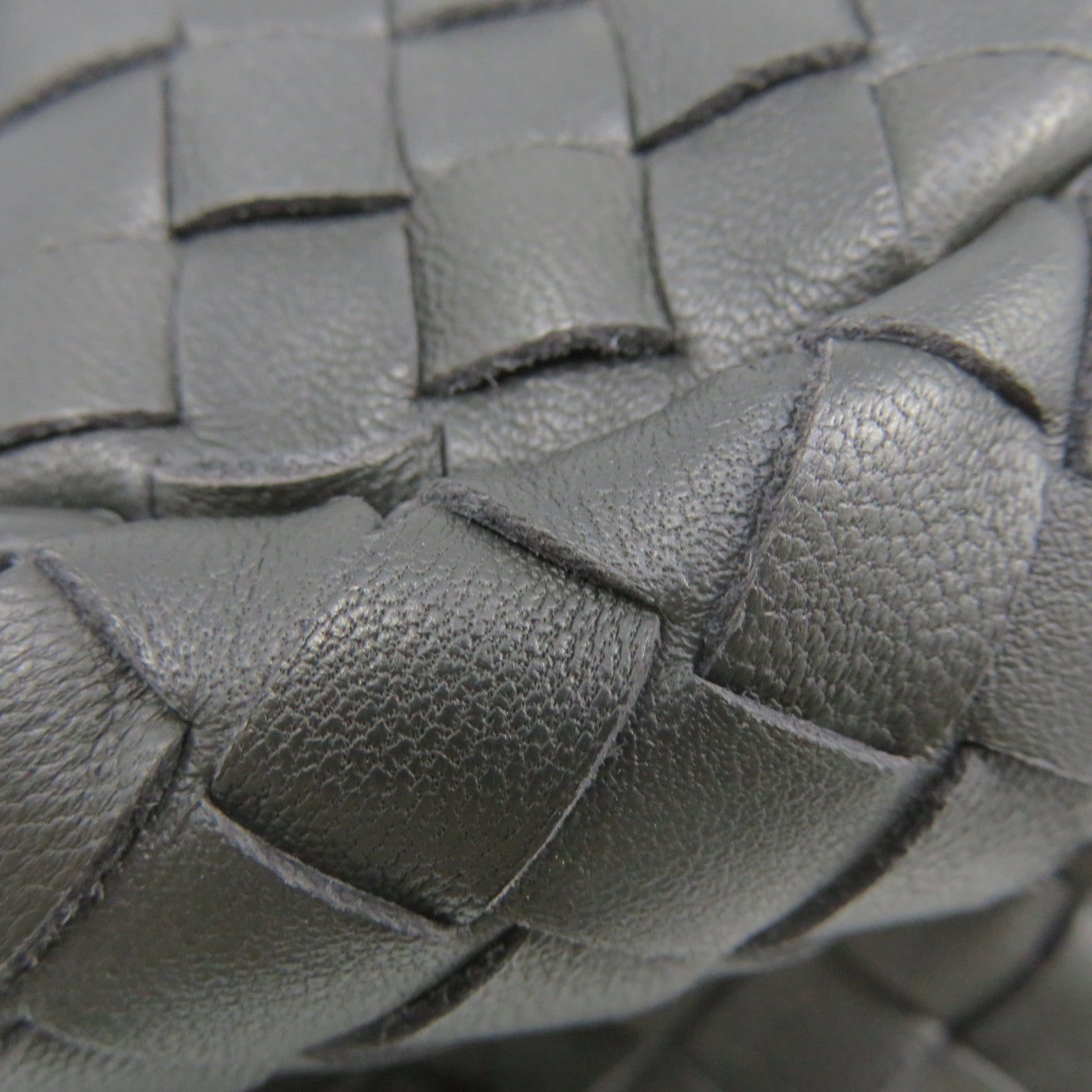 BOTTEGA VENETA 織紋皮革Shoulder Bag肩背袋碳灰色
