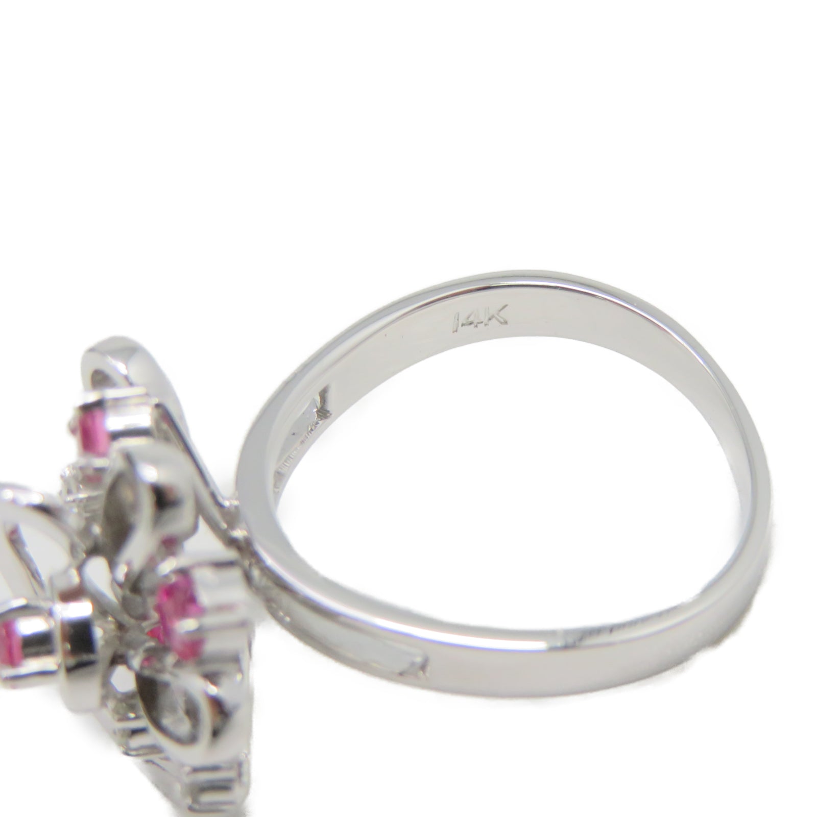 JEWELRY 【激減優惠】14K白金Ring紅寶石戒指US#5