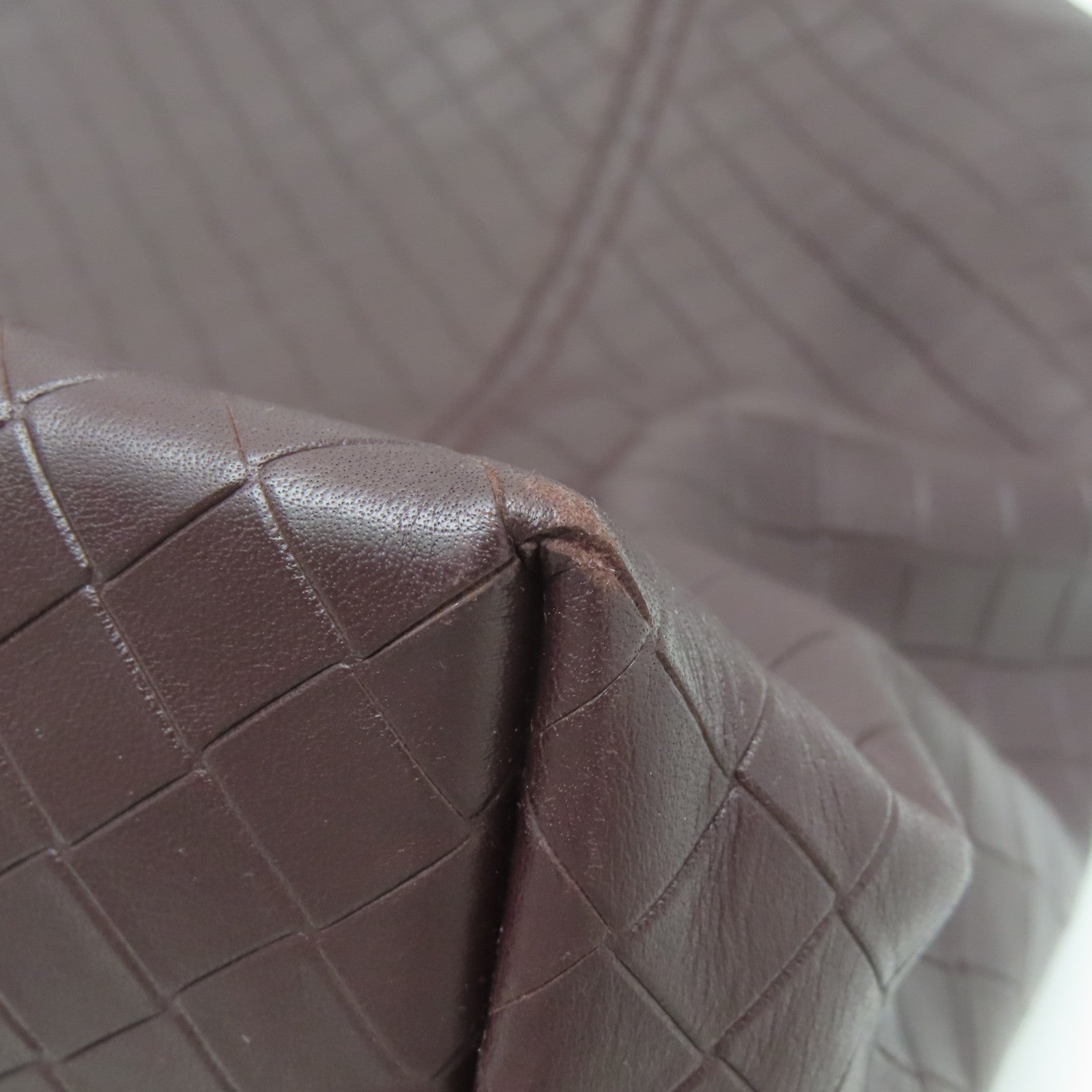 BOTTEGA VENETA 羊皮皮革Tote Bag銀扣手挽袋啡色