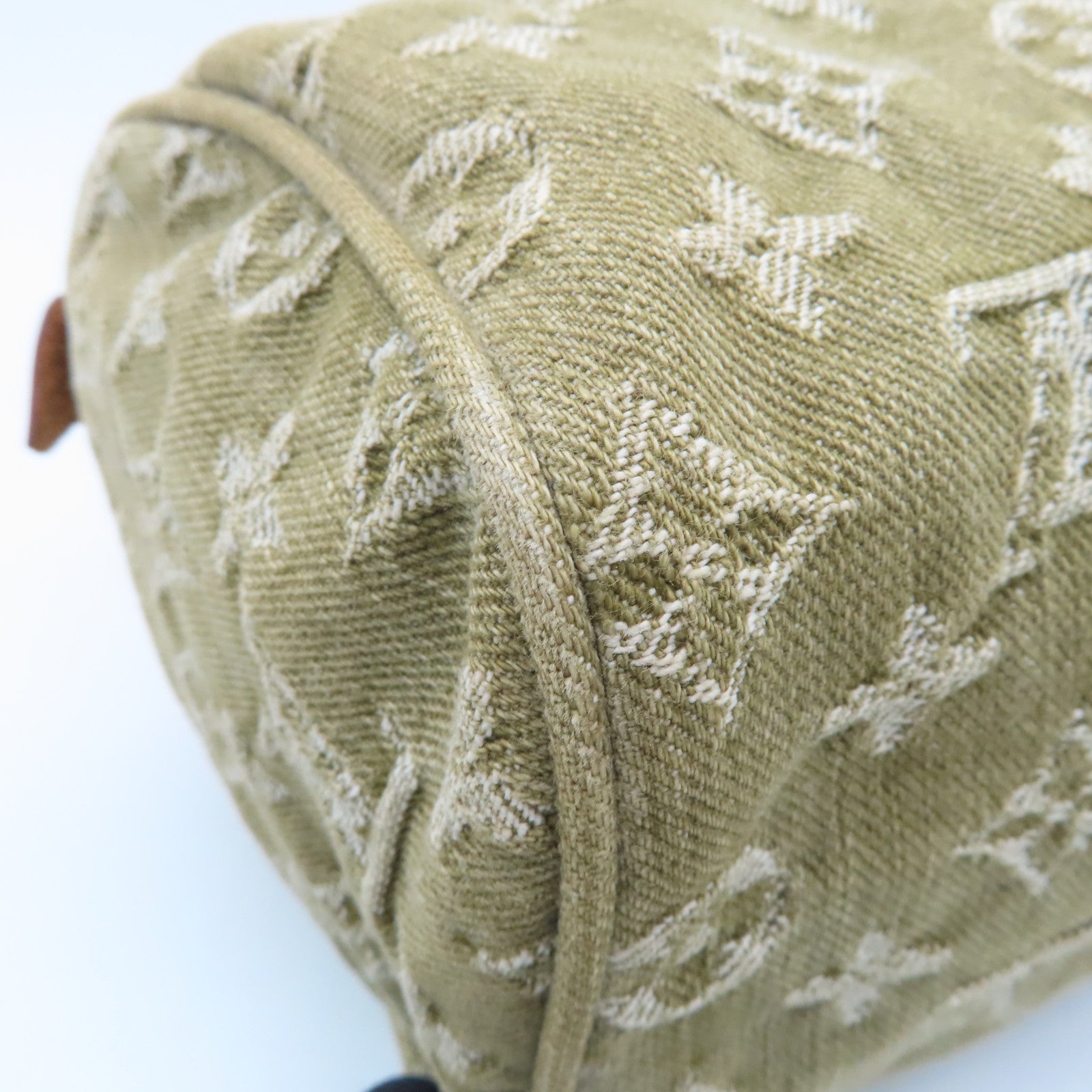 LOUIS VUITTON Monogram Denim Neo Speedy Gold Buckle Bag Khaki
