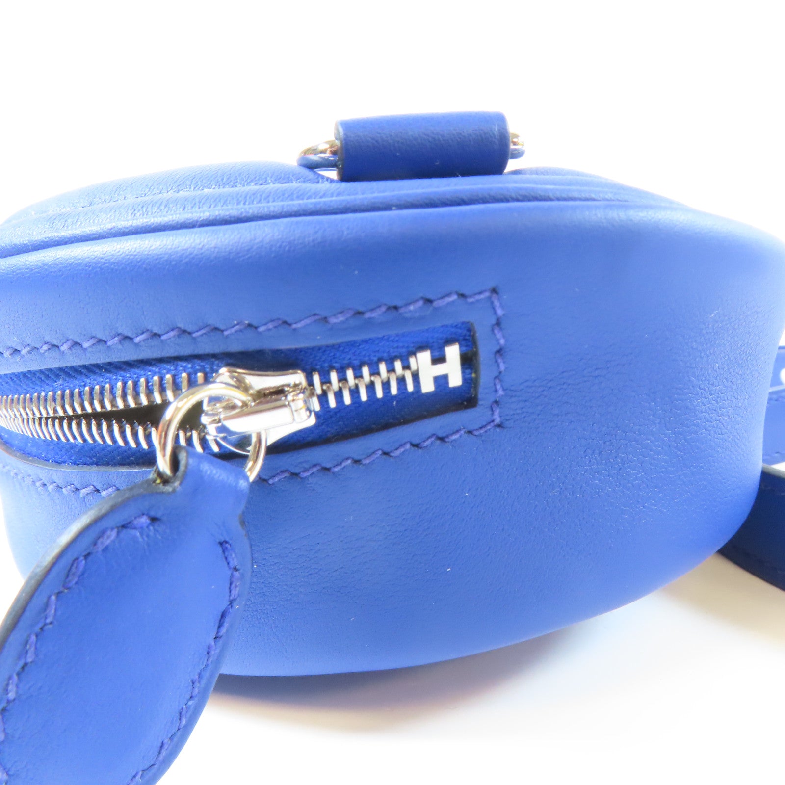 HERMES Veau Swift皮革In The Loop Belt Bag銀扣腰包藍色