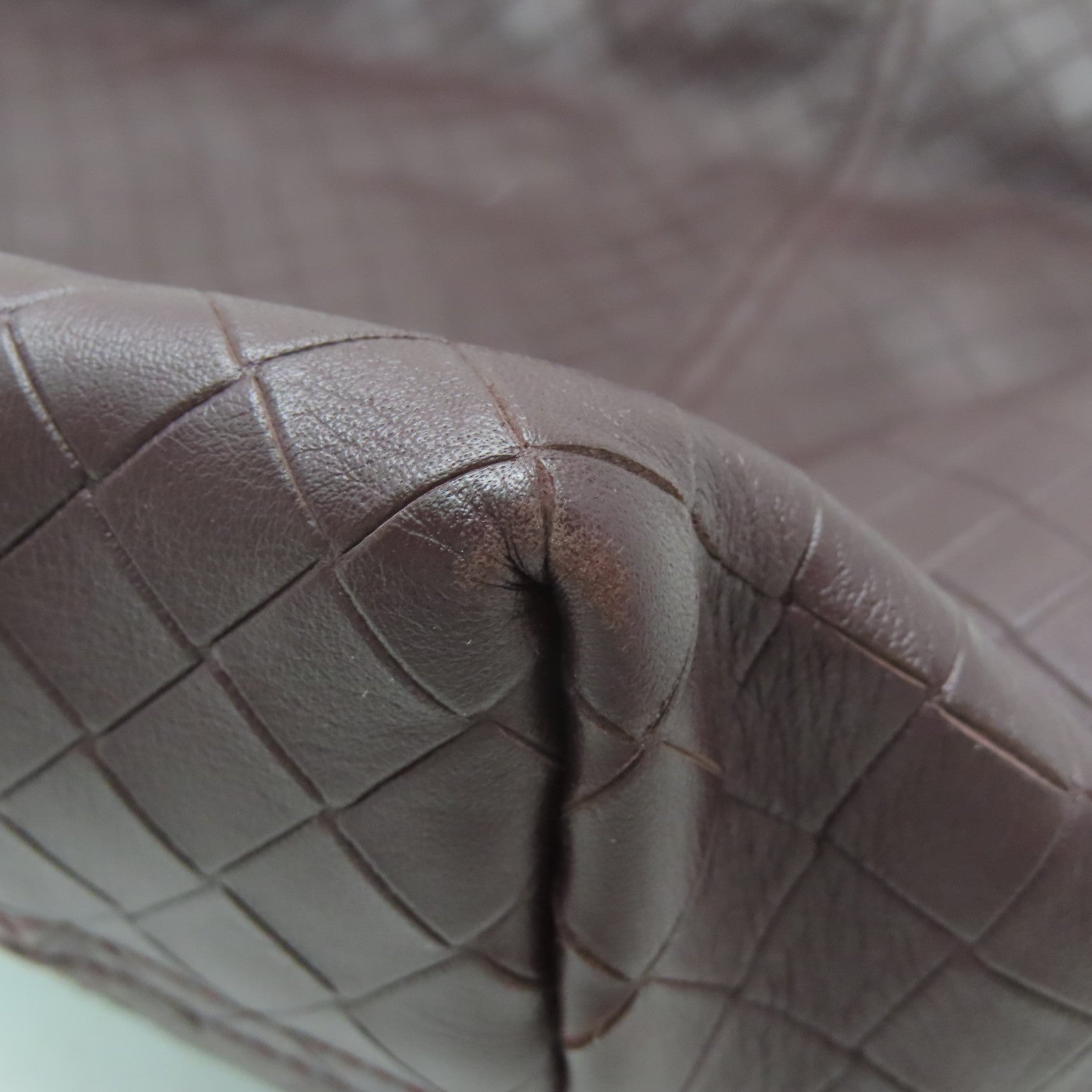BOTTEGA VENETA 羊皮皮革Tote Bag銀扣手挽袋啡色