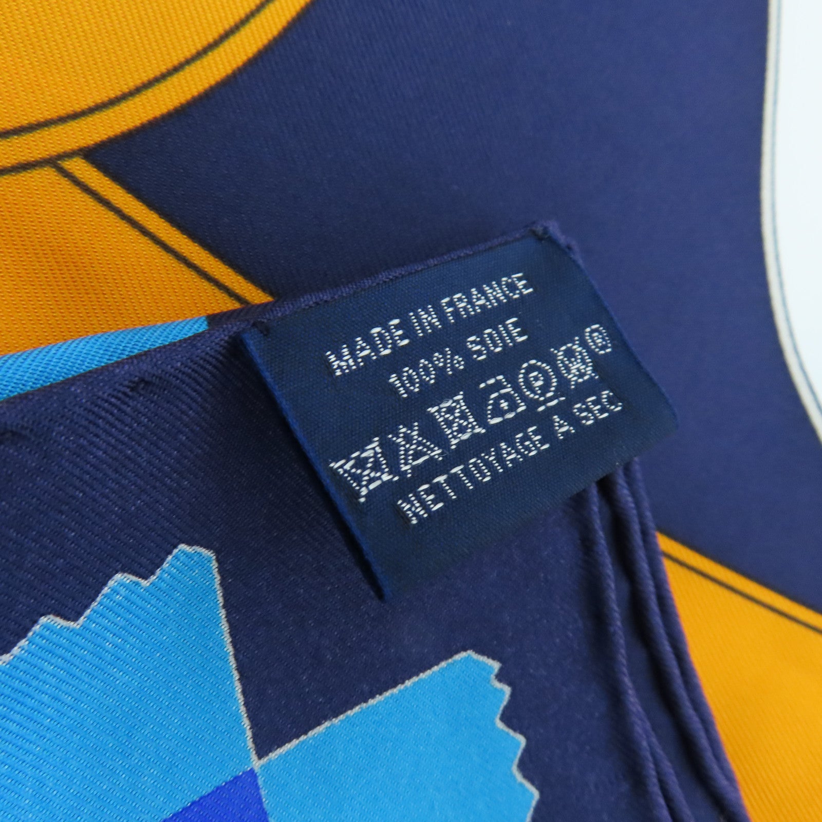 HERMES Silk Scarf Blue
