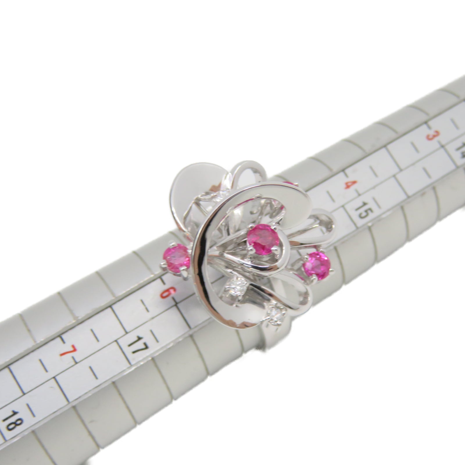 JEWELRY 【激減優惠】14K白金Ring紅寶石戒指US#5