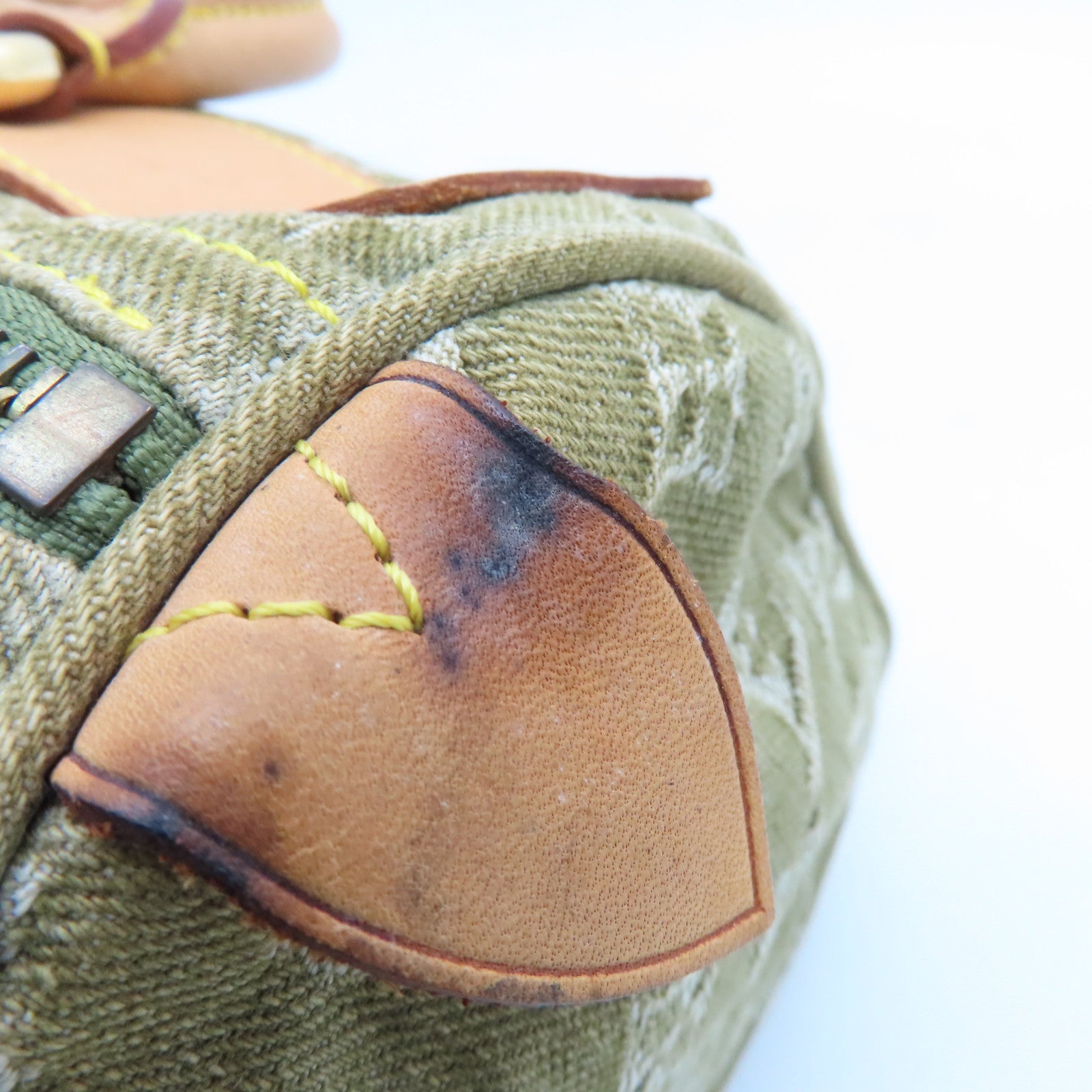 LOUIS VUITTON Monogram Denim Neo Speedy Gold Buckle Bag Khaki