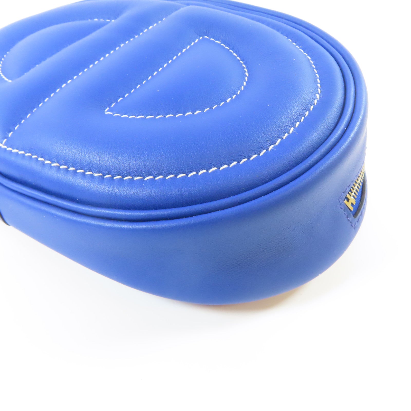 HERMES Veau Swift皮革In The Loop Belt Bag銀扣腰包藍色