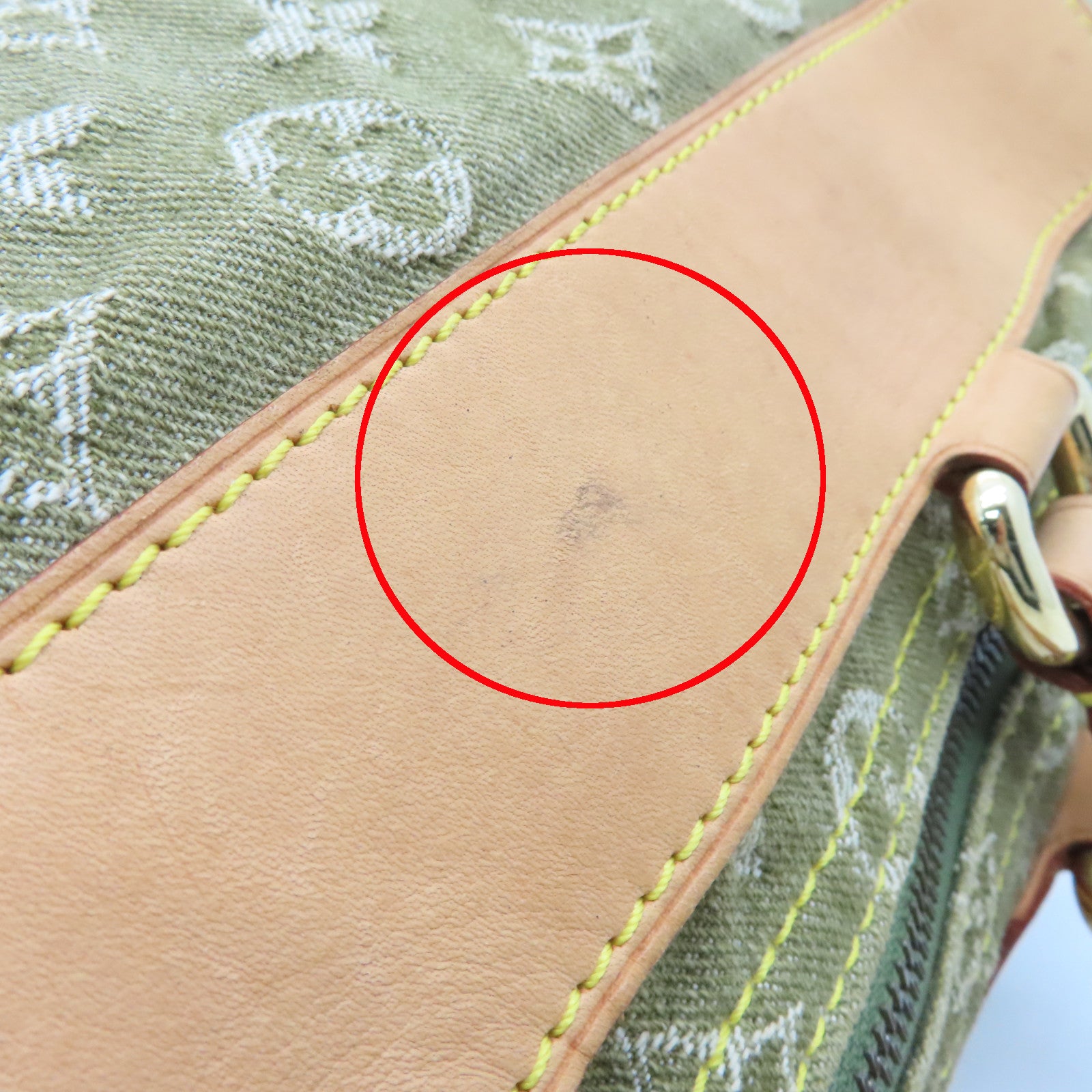 LOUIS VUITTON Monogram Denim Neo Speedy Gold Buckle Bag Khaki