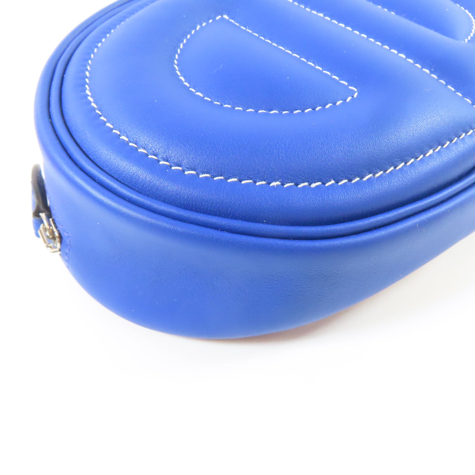 HERMES Veau Swift皮革In The Loop Belt Bag銀扣腰包藍色