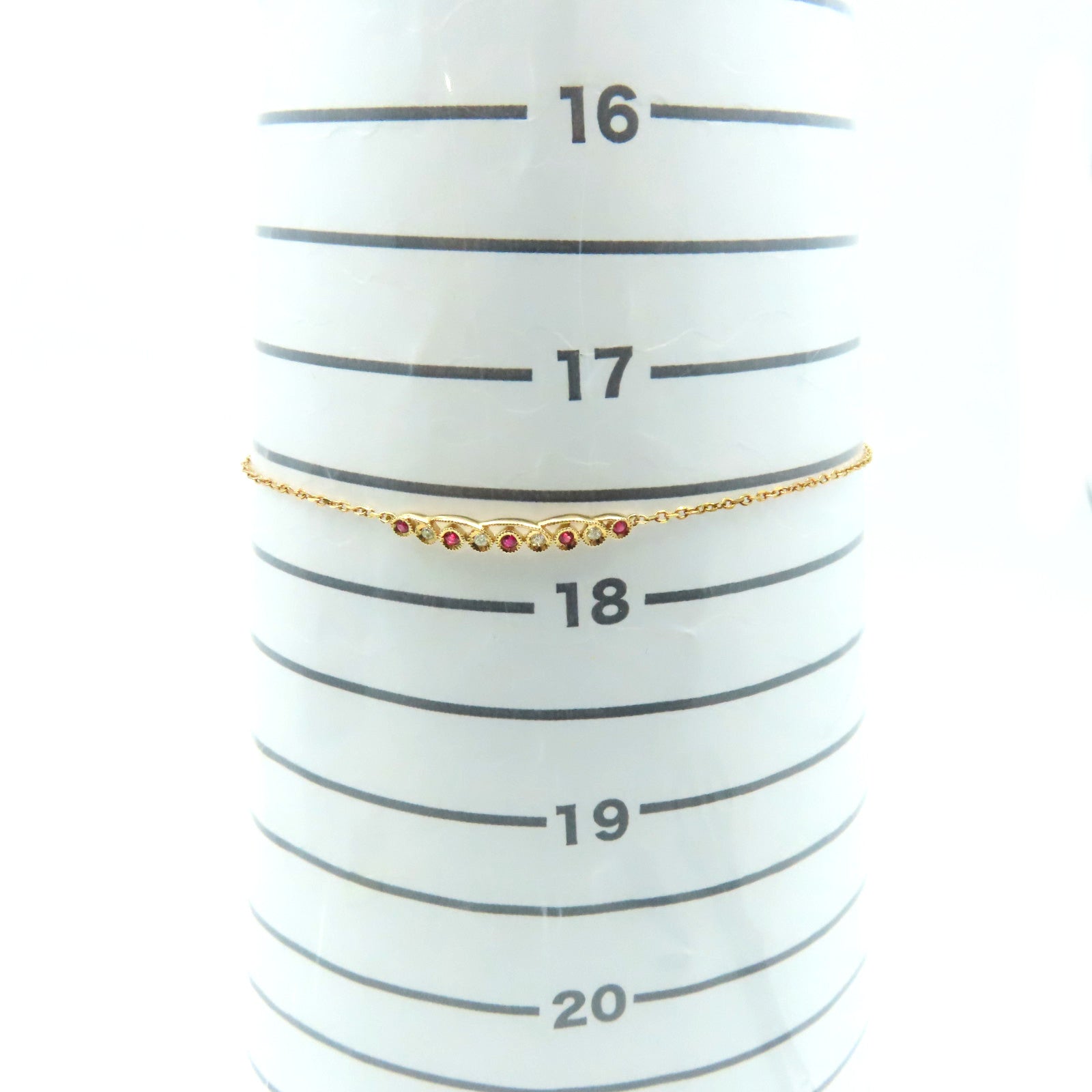 JEWELRY 【激減優惠】18K玫瑰金/0.05ct紅寶石/0.03ct鑽石Ruby Bracelet手鏈