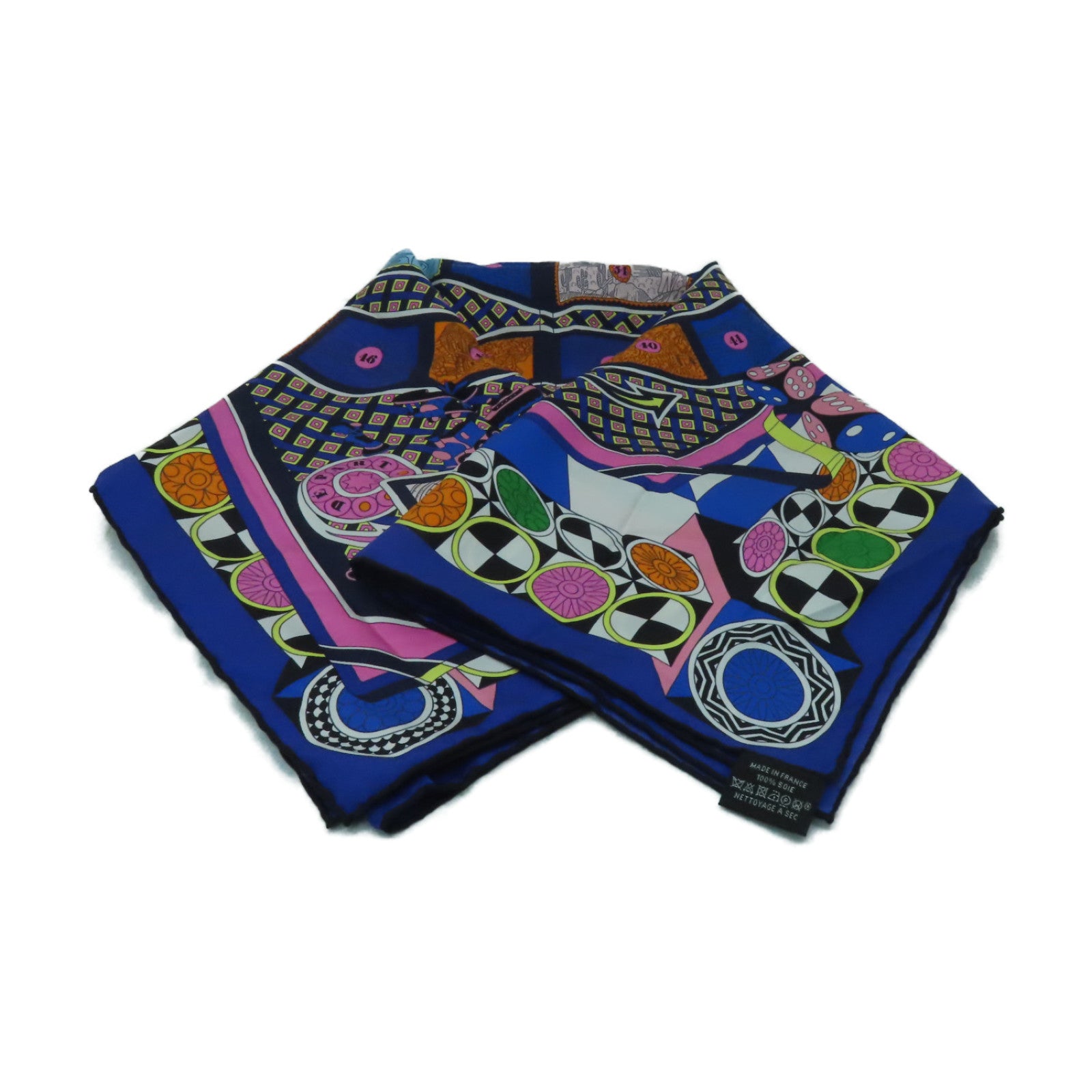 HERMES 絲質Scarf絲巾藍色/彩色