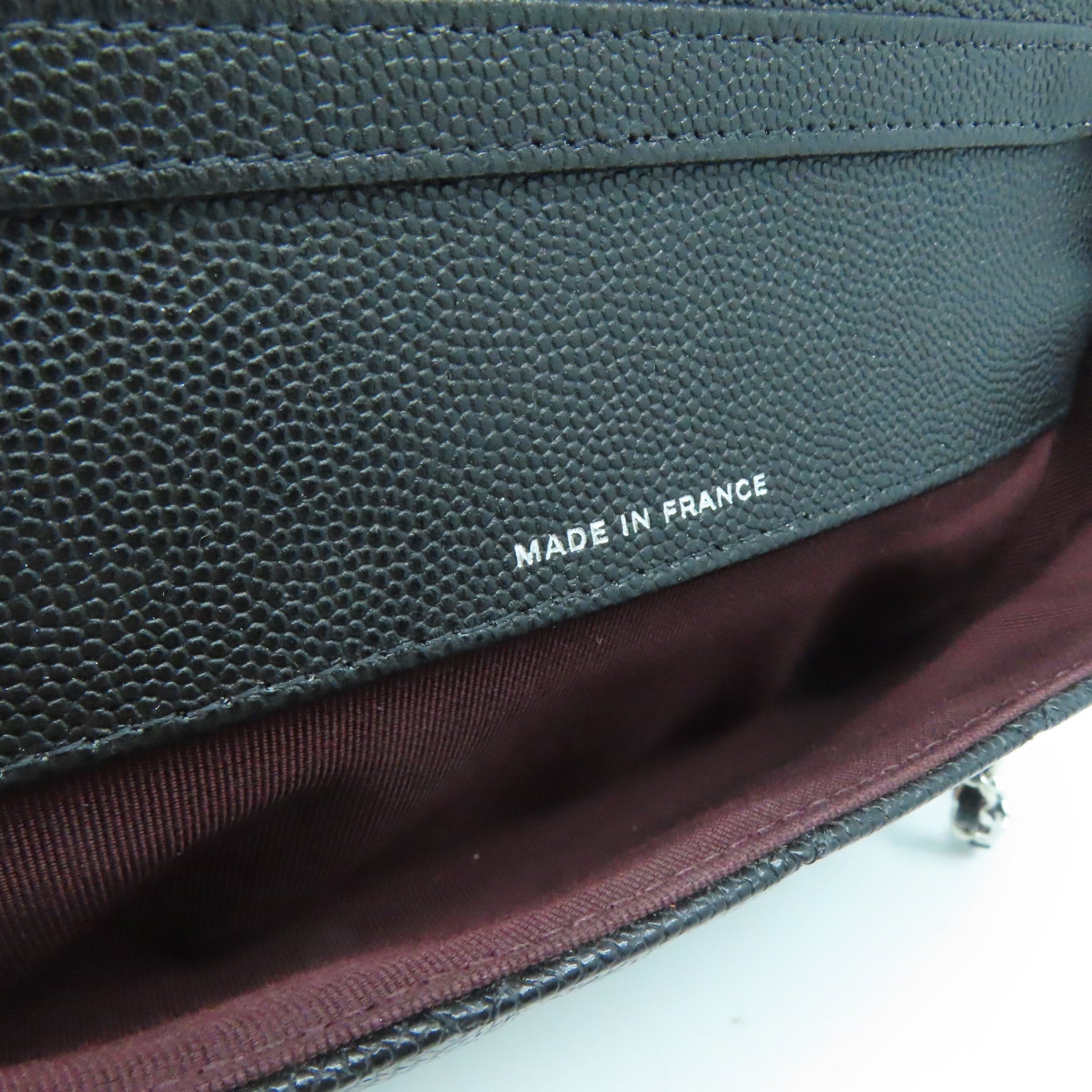 CHANEL 菱格Caviar皮革Chain Shoulder Bag银扣链带肩背袋黑色