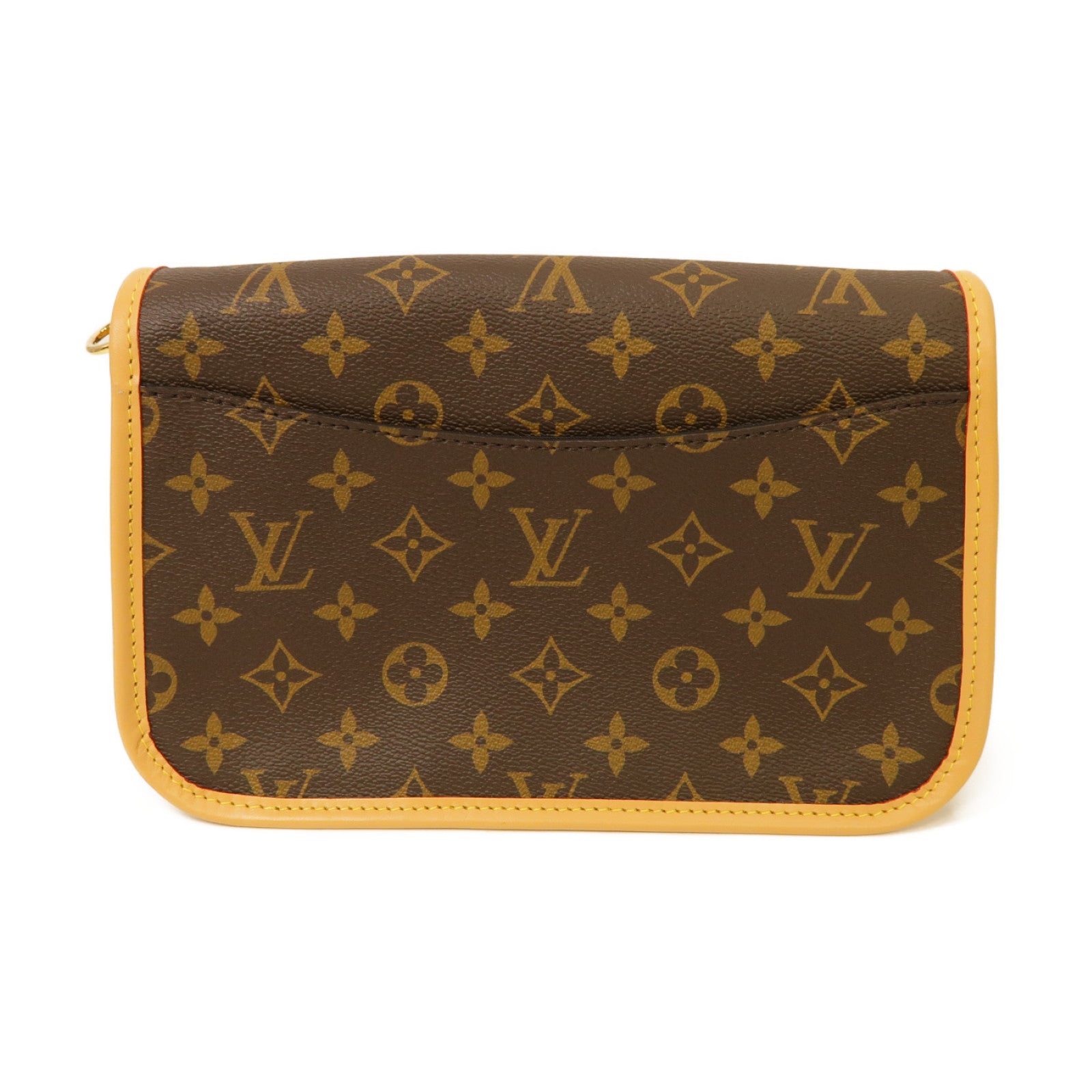 LOUIS VUITTON Monogram Diane金扣肩背袋棕色