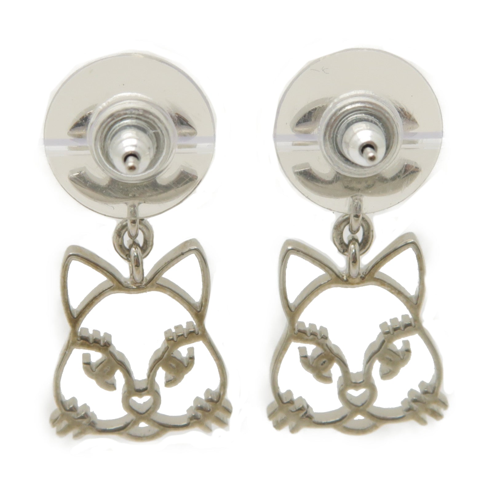 CHANEL 金屬Earrings耳環銀色/透明