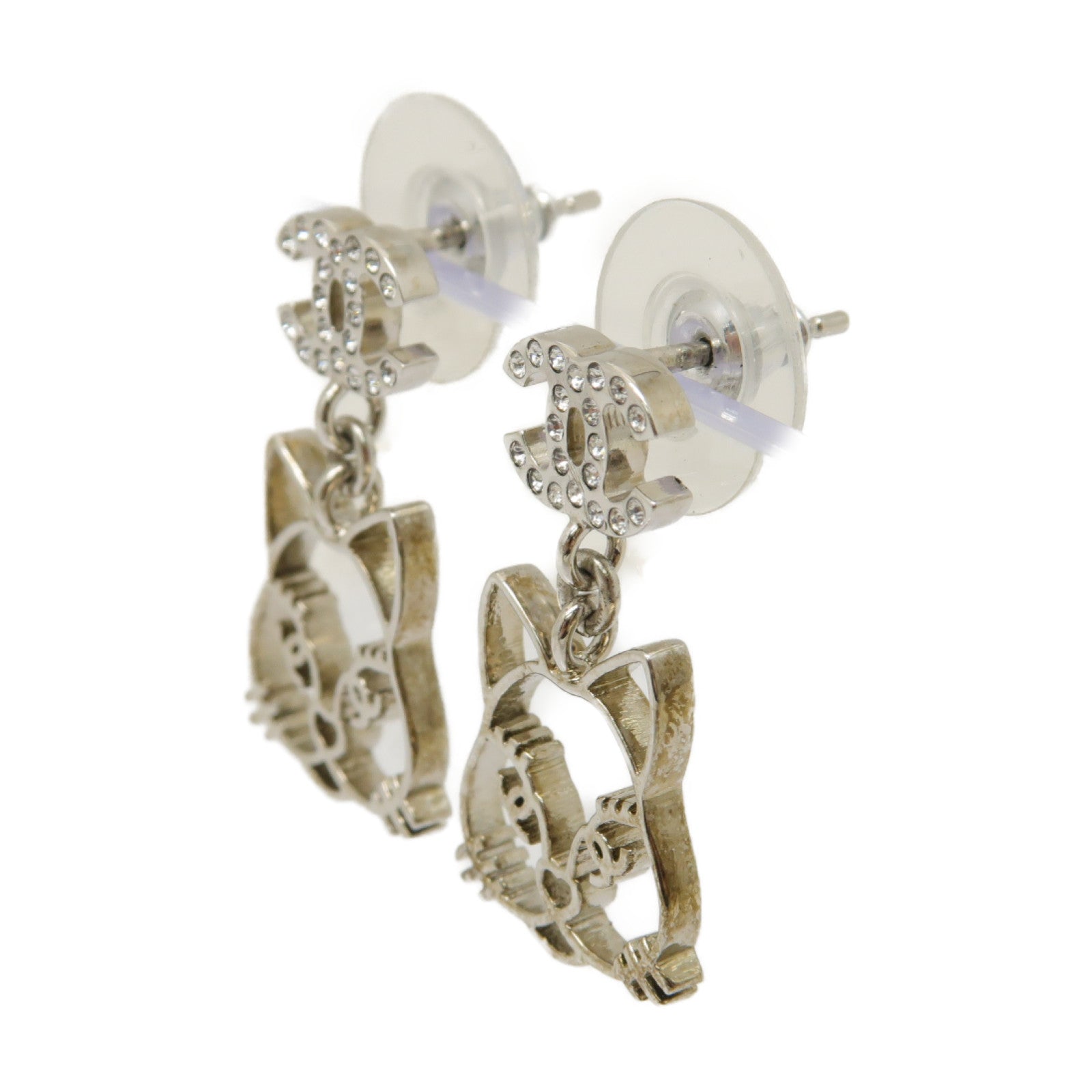 CHANEL 金屬Earrings耳環銀色/透明