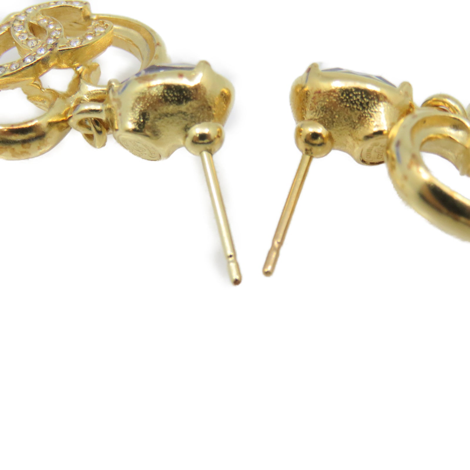 CHANEL 金屬CC Heart Earrings耳環金色