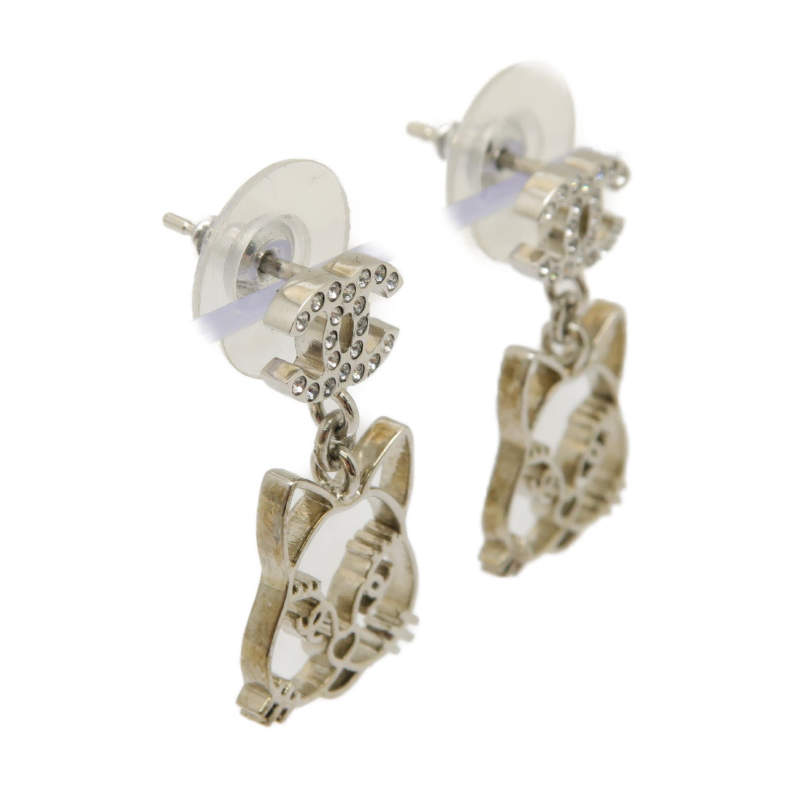 CHANEL 金屬Earrings耳環銀色/透明