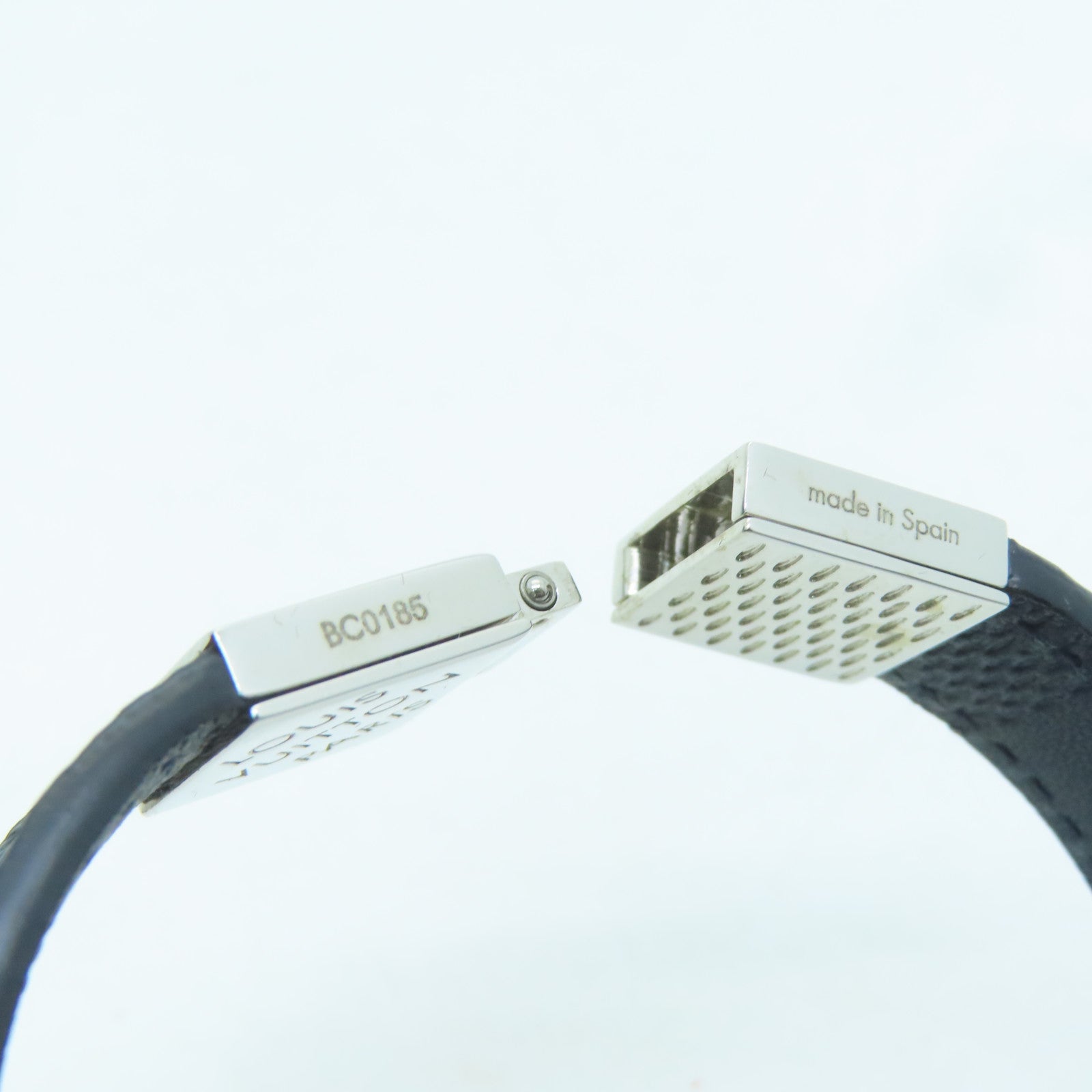 LOUIS VUITTON Damier Pull It Bracelet silver buckle bracelet dark blue