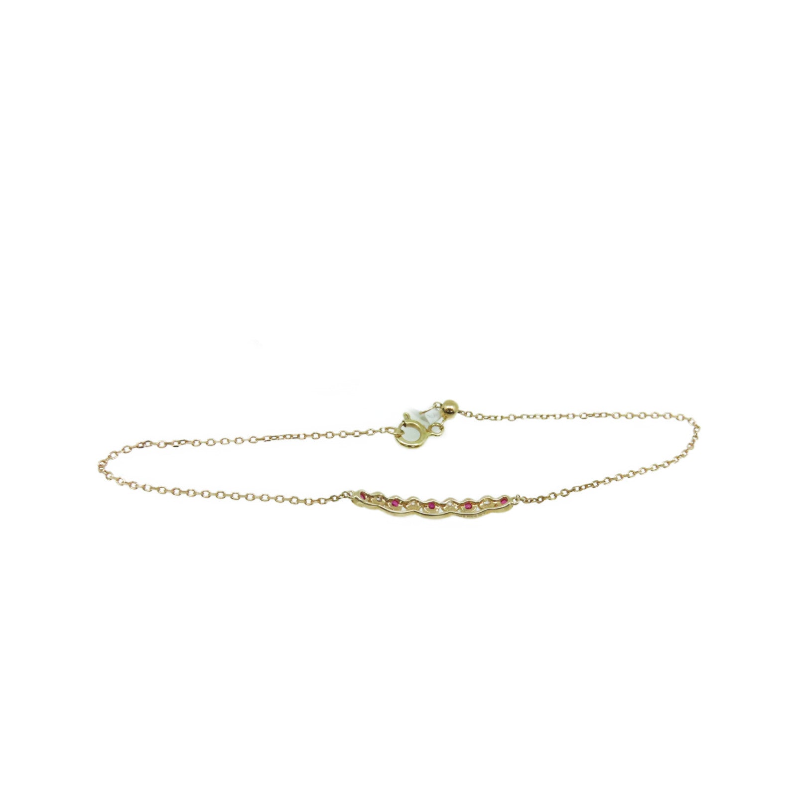 JEWELRY 【激減優惠】18K玫瑰金/0.05ct紅寶石/0.03ct鑽石Ruby Bracelet手鏈