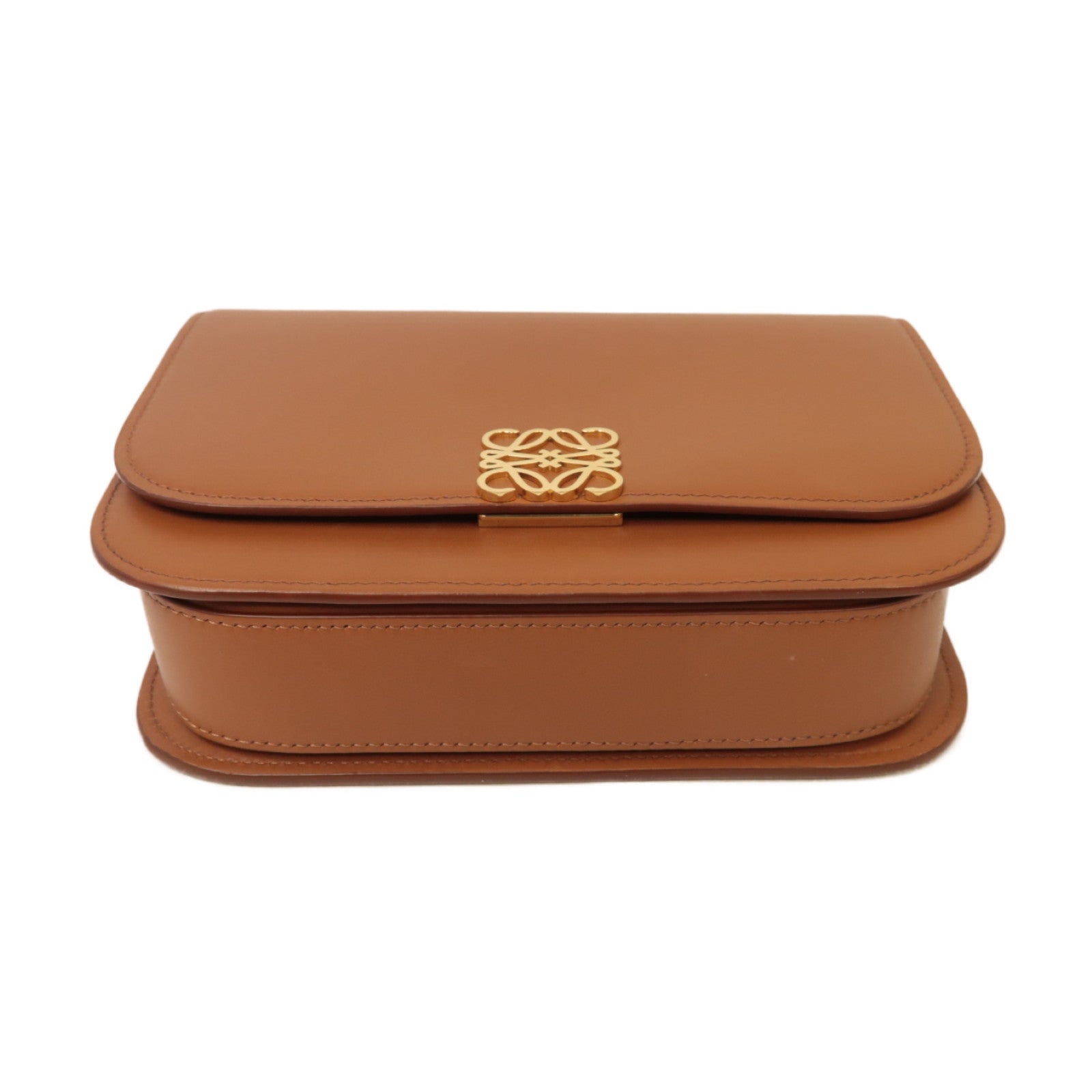 LOEWE 牛皮皮革Goya Small Bag金扣肩背袋啡色