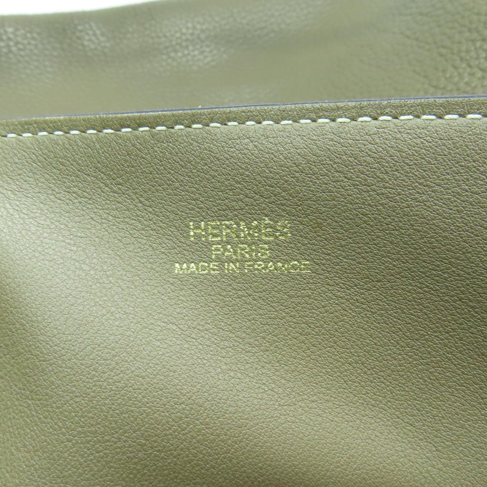 HERMES Clemence皮革/Swift皮革Double Sens肩背袋Etoupe大象灰色