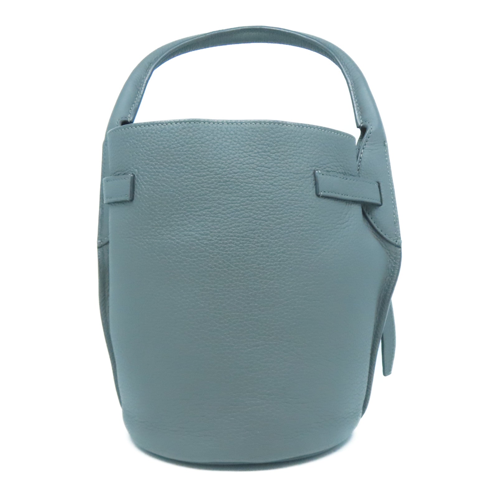 CELINE 牛皮皮革Nano Bucket銀扣手挽肩背兩用袋灰色
