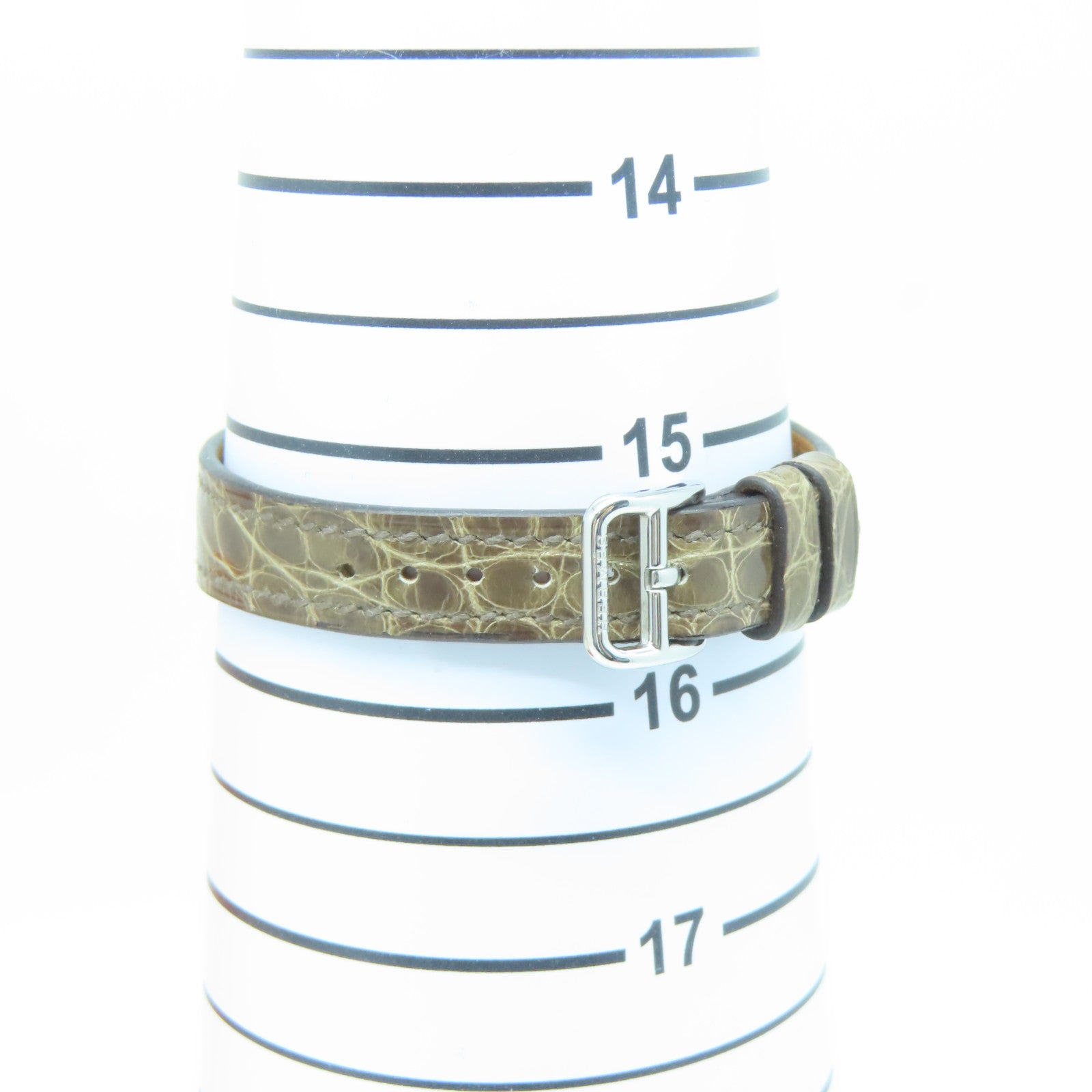 HERMES Heure H Watch不鏽鋼/皮革帶手錶石英機芯啡色