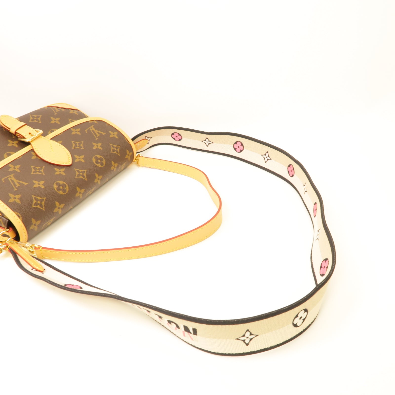 LOUIS VUITTON Monogram Diane金扣肩背袋棕色