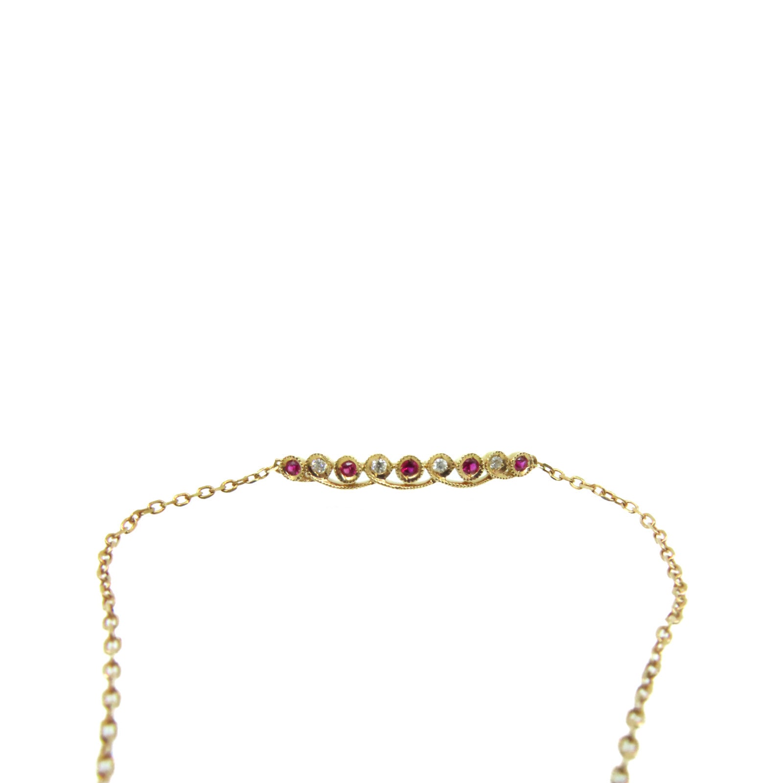 JEWELRY 【激減優惠】18K玫瑰金/0.05ct紅寶石/0.03ct鑽石Ruby Bracelet手鏈