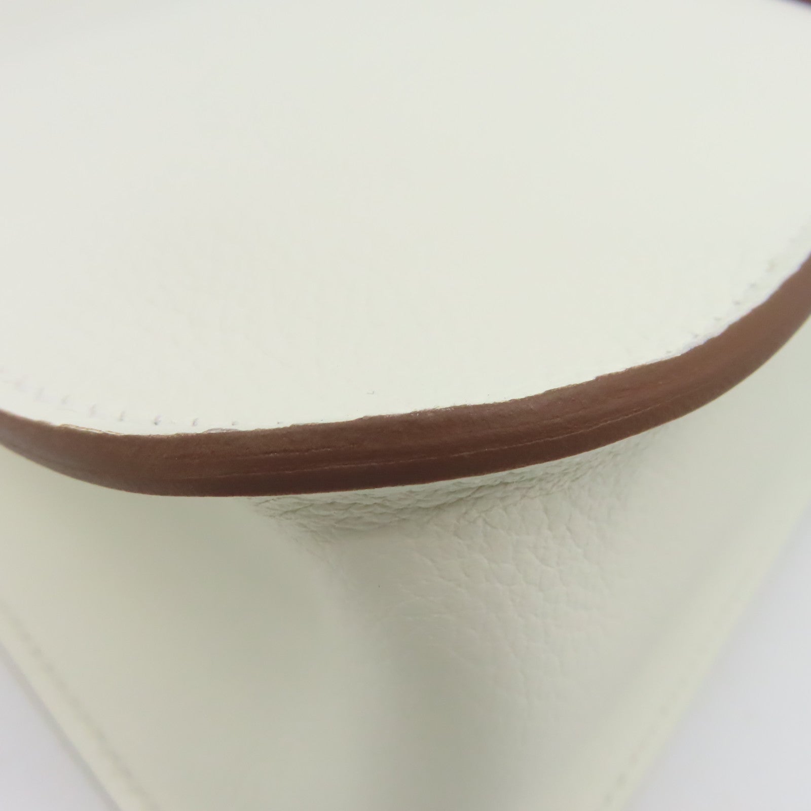 HERMES Evercolor皮革Halzan 25 2Way Shoulder Bag金扣手挽肩背兩用袋Nata奶油白色