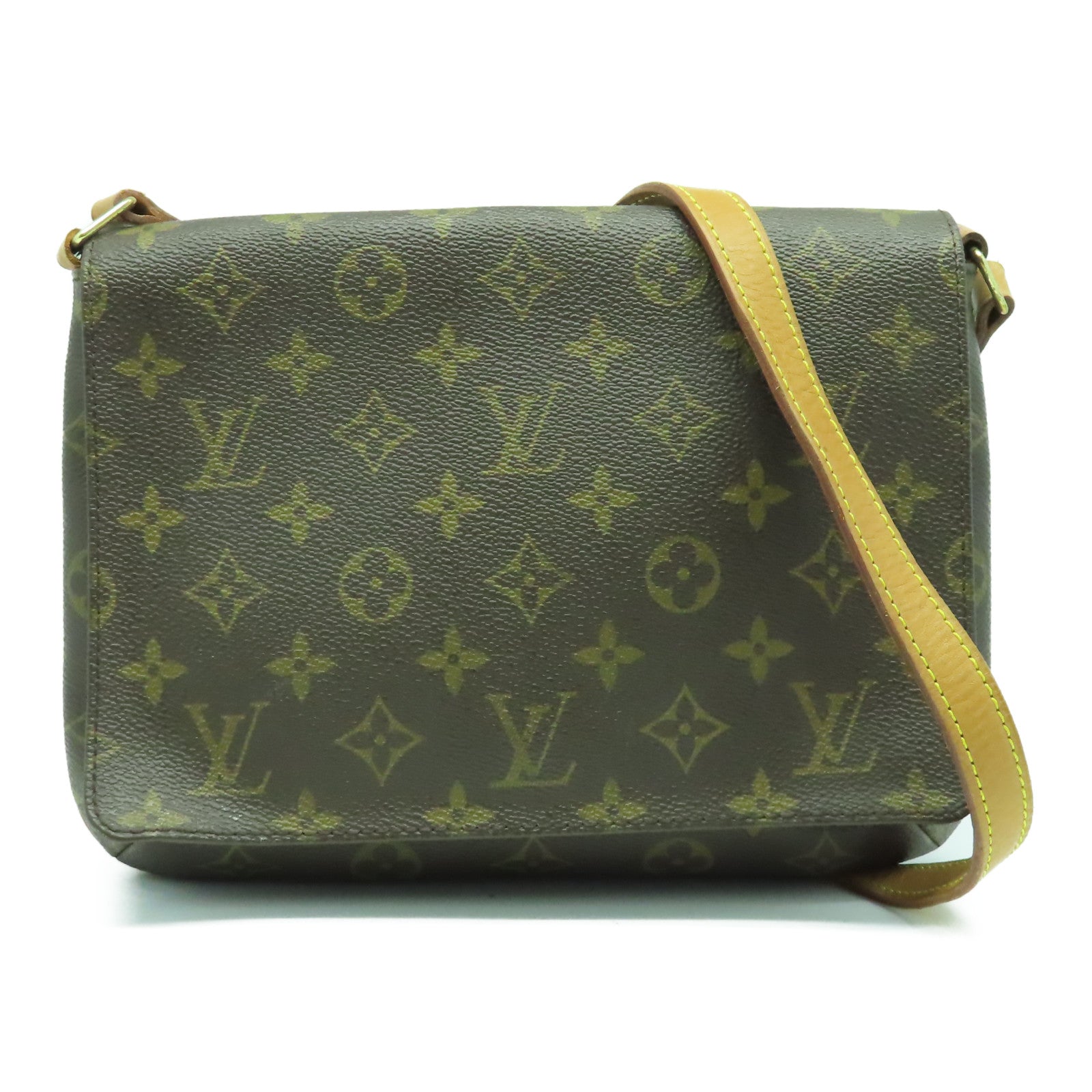 LOUIS VUITTON Monogram Musette Tango金扣肩背袋啡色