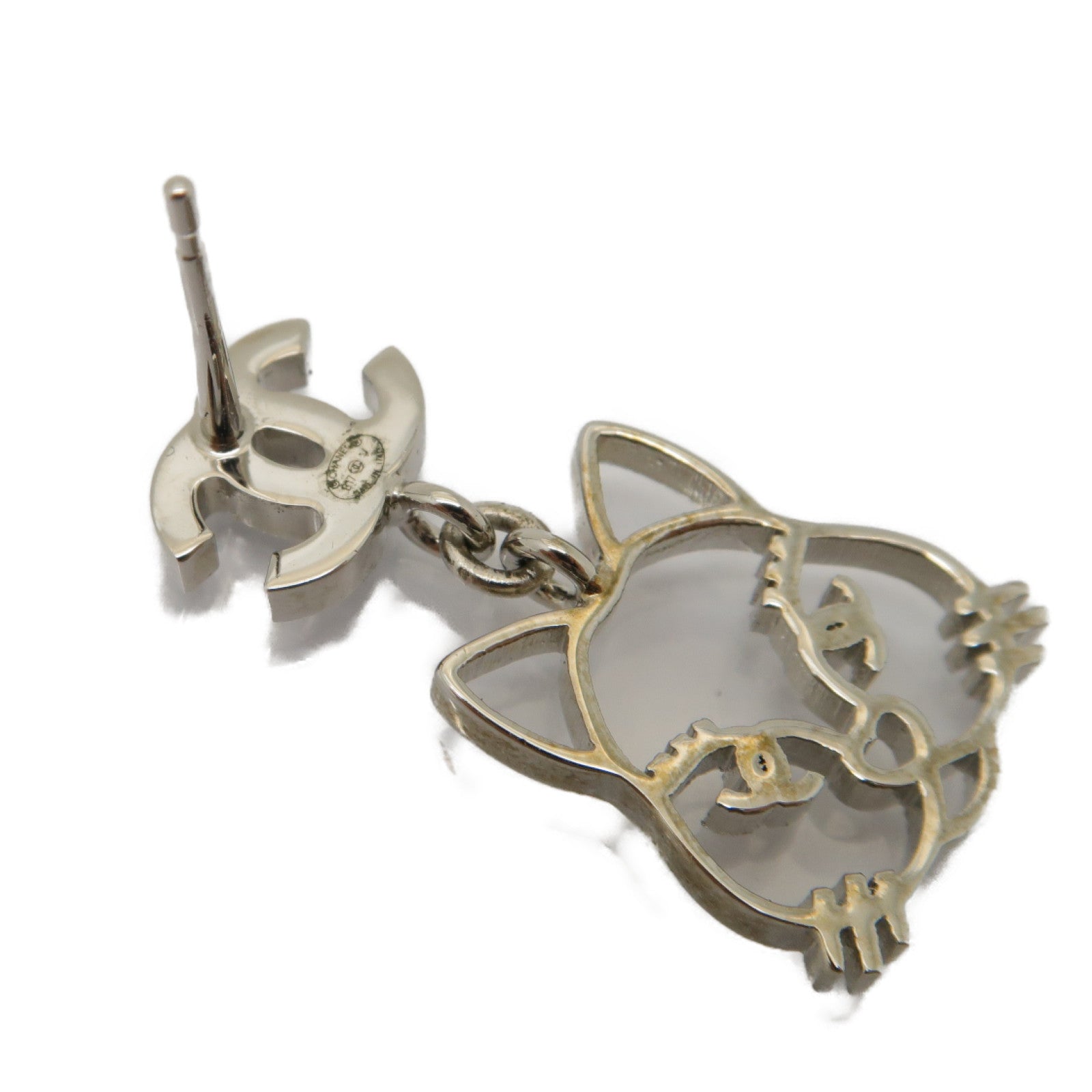 CHANEL 金屬Earrings耳環銀色/透明
