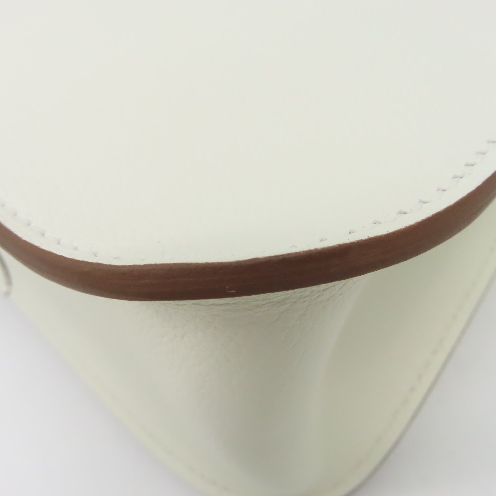 HERMES Evercolor皮革Halzan 25 2Way Shoulder Bag金扣手挽肩背兩用袋Nata奶油白色