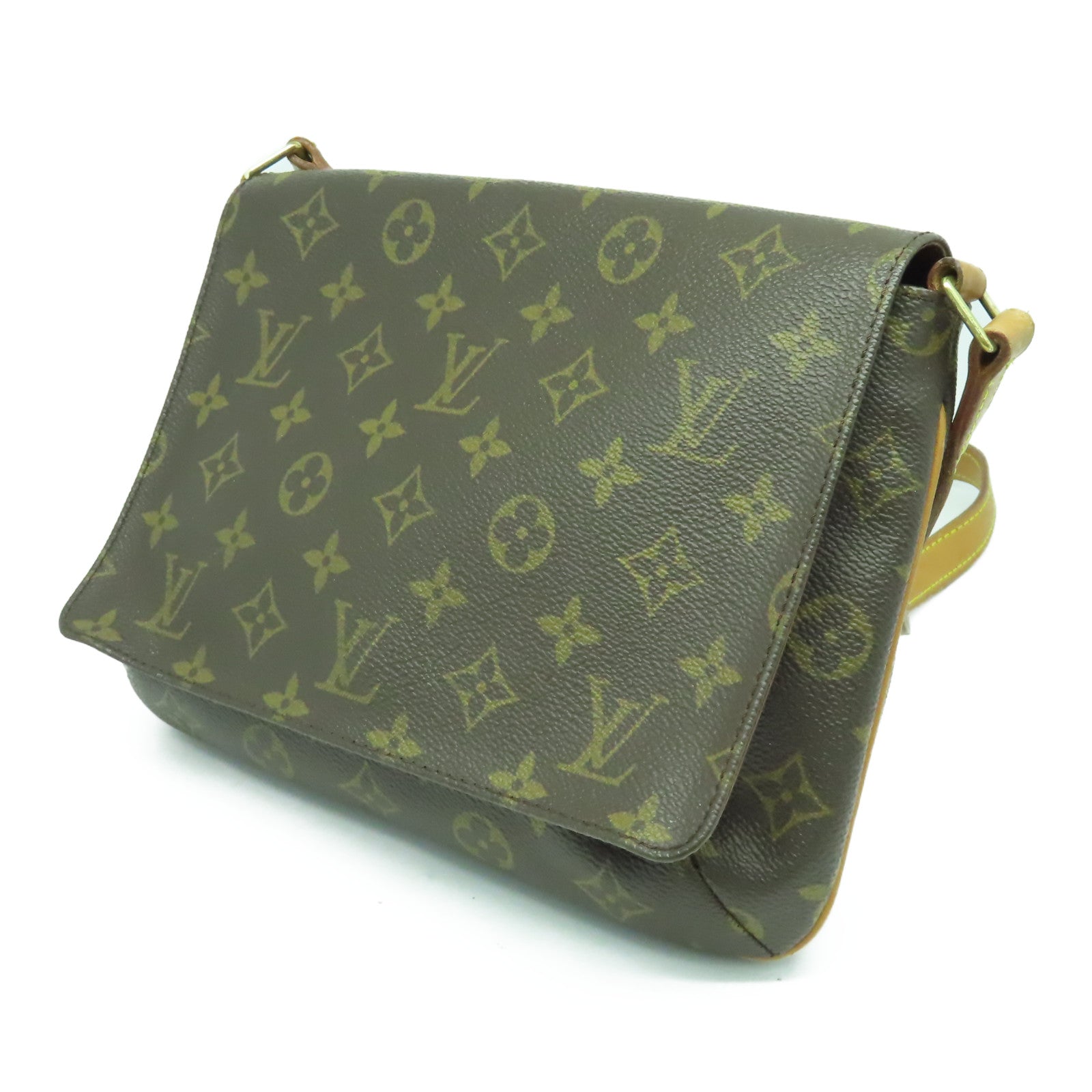 LOUIS VUITTON Monogram Musette Tango金扣肩背袋啡色