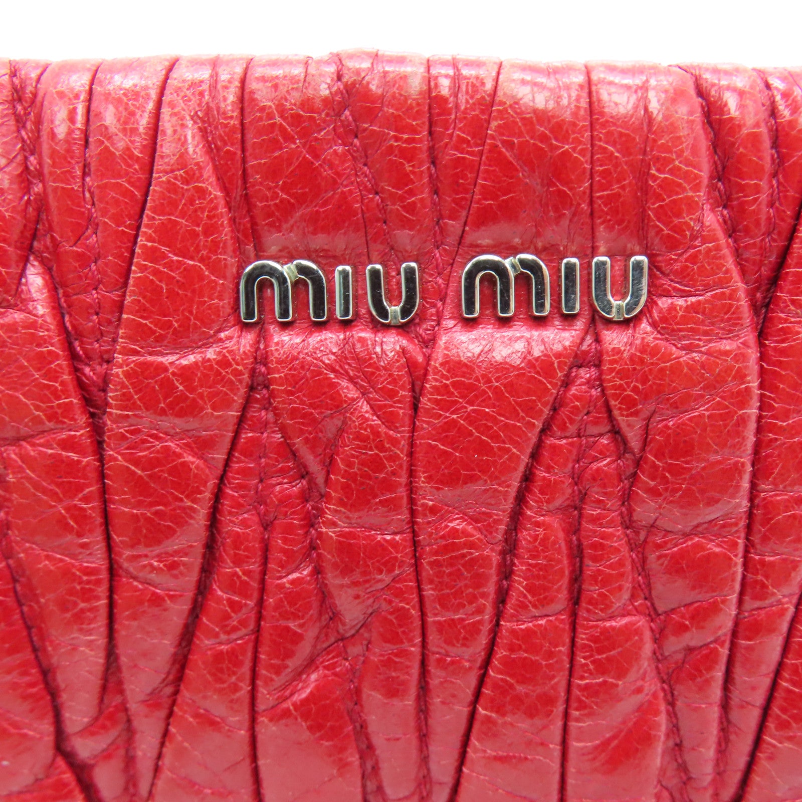 Miu Miu 【激减优惠】羊皮皮革Shoulder Bag银扣链带肩背袋红色