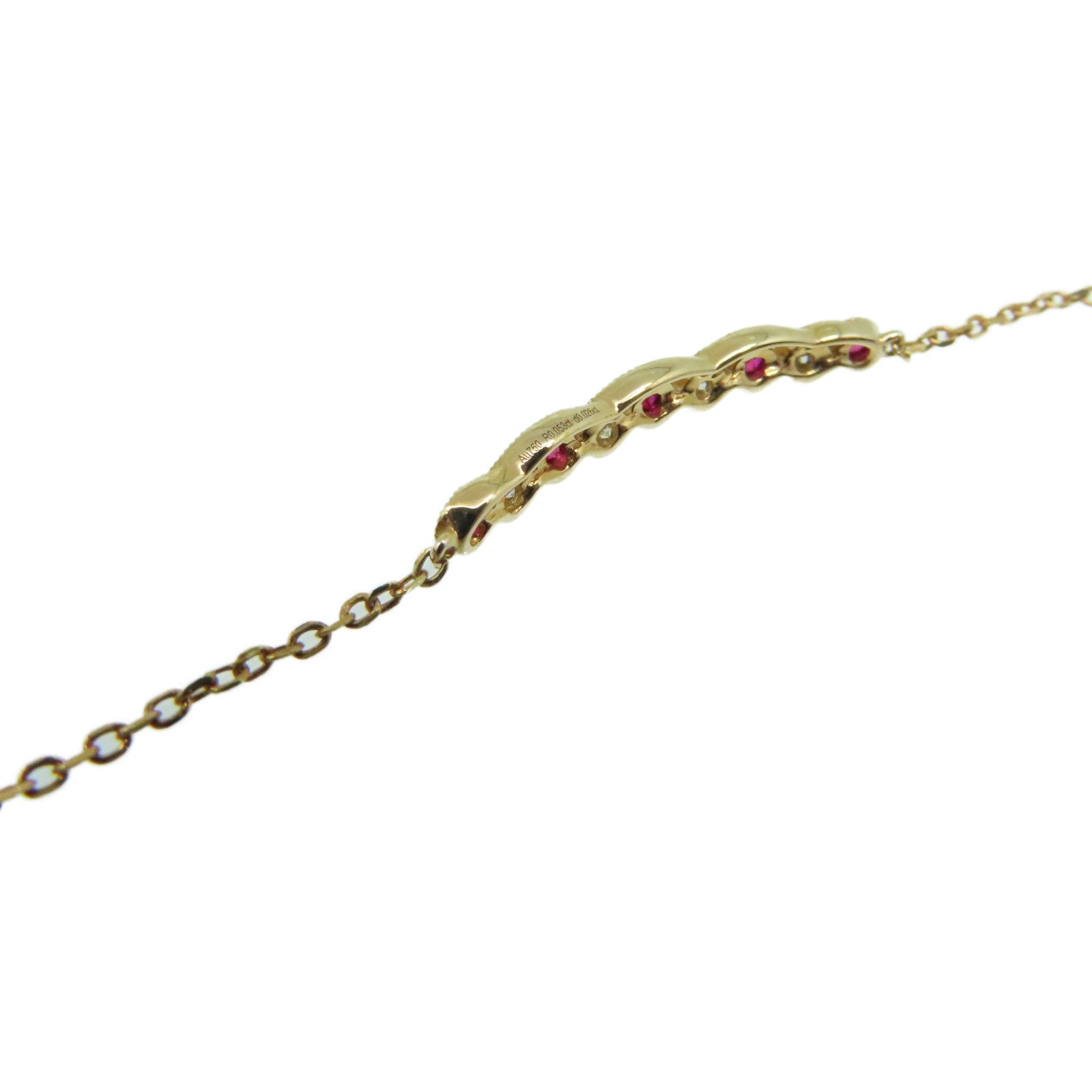 JEWELRY 【激減優惠】18K玫瑰金/0.05ct紅寶石/0.03ct鑽石Ruby Bracelet手鏈