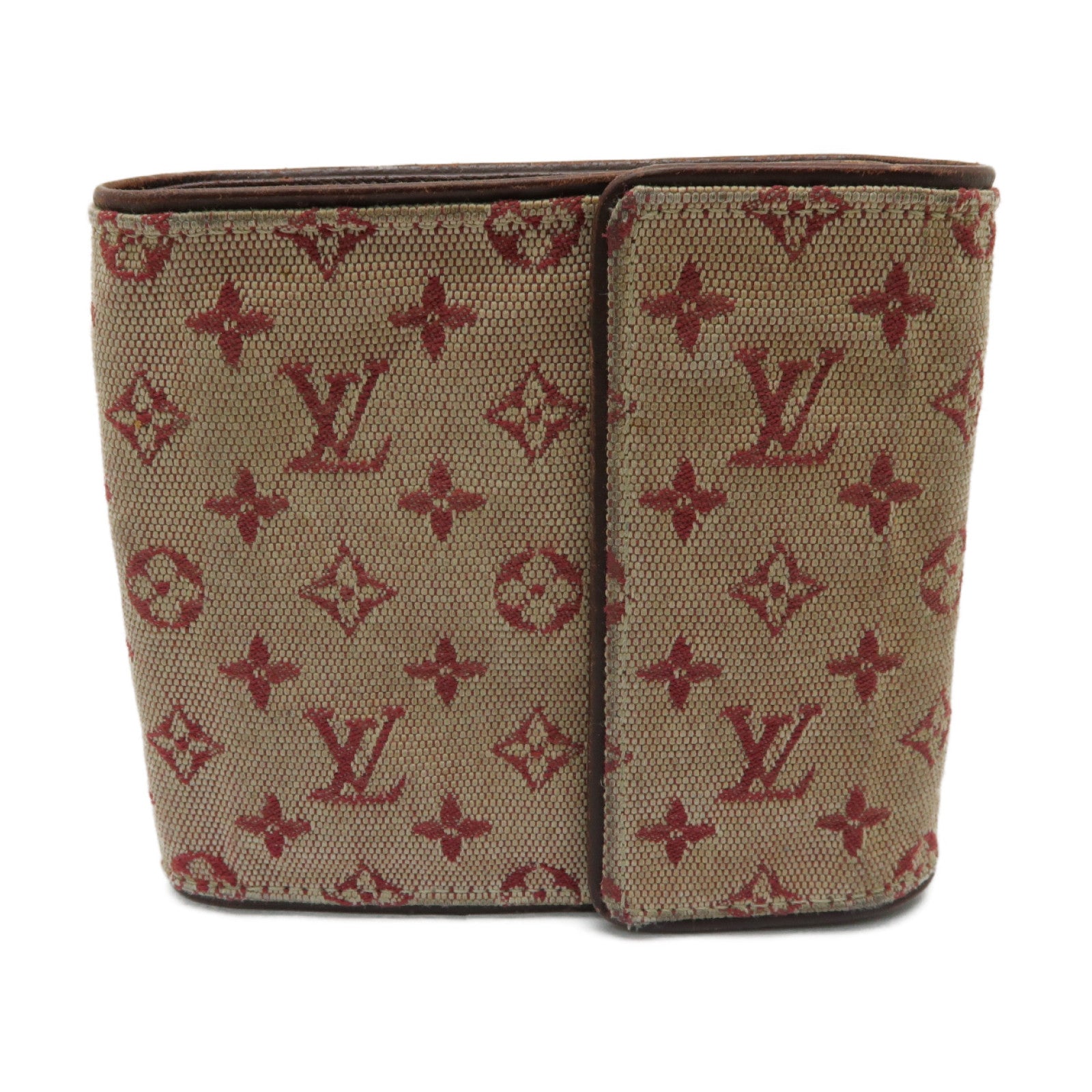 LOUIS VUITTON Monogram Mini Wallet金扣錢包紅色
