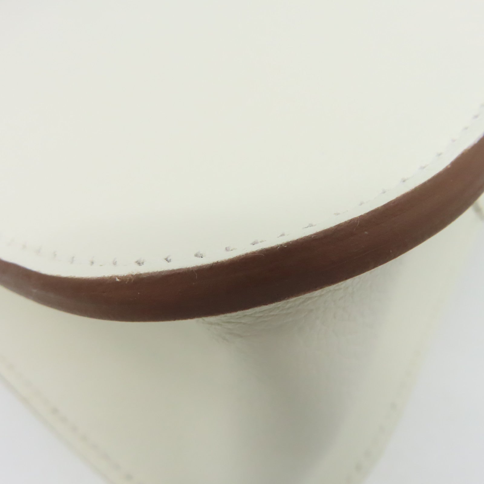 HERMES Evercolor皮革Halzan 25 2Way Shoulder Bag金扣手挽肩背兩用袋Nata奶油白色