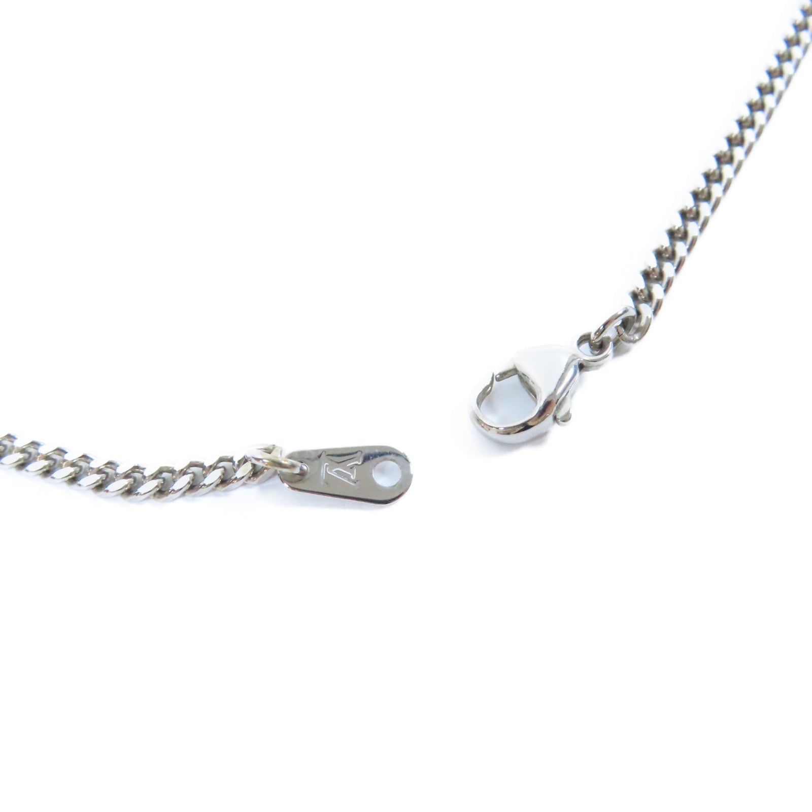 LOUIS VUITTON 金屬/Monogram Lock Pendant S00項鍊銀色/啡色