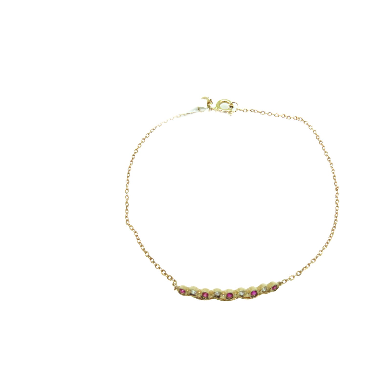 JEWELRY 【激減優惠】18K玫瑰金/0.05ct紅寶石/0.03ct鑽石Ruby Bracelet手鏈