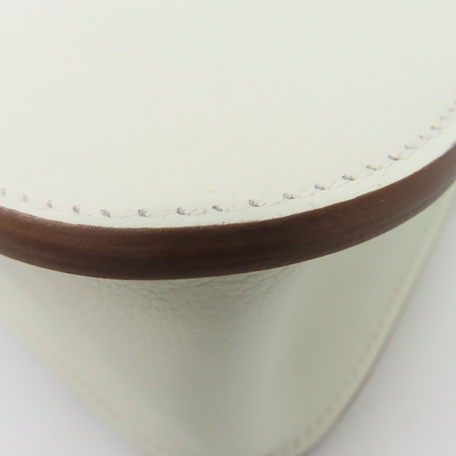 HERMES Evercolor皮革Halzan 25 2Way Shoulder Bag金扣手挽肩背兩用袋Nata奶油白色