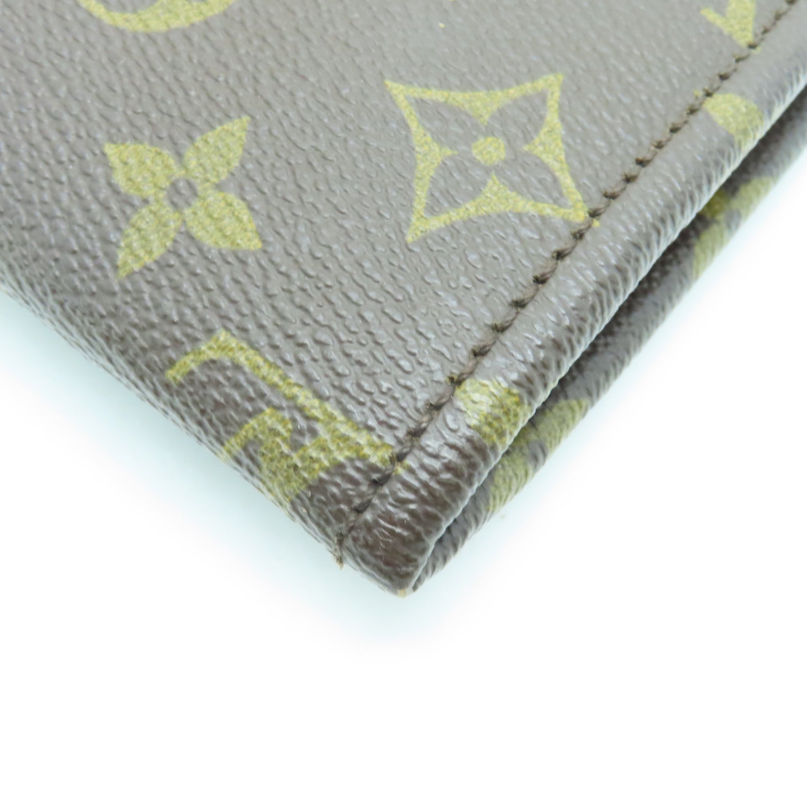 LOUIS VUITTON Monogram Poche Documents Brief Case Gold Buckle Briefcase Brown