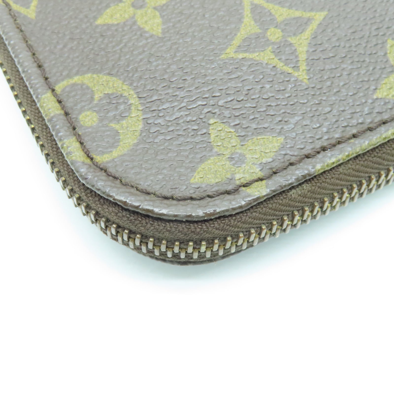 LOUIS VUITTON Monogram Poche Documents Brief Case Gold Buckle Briefcase Brown