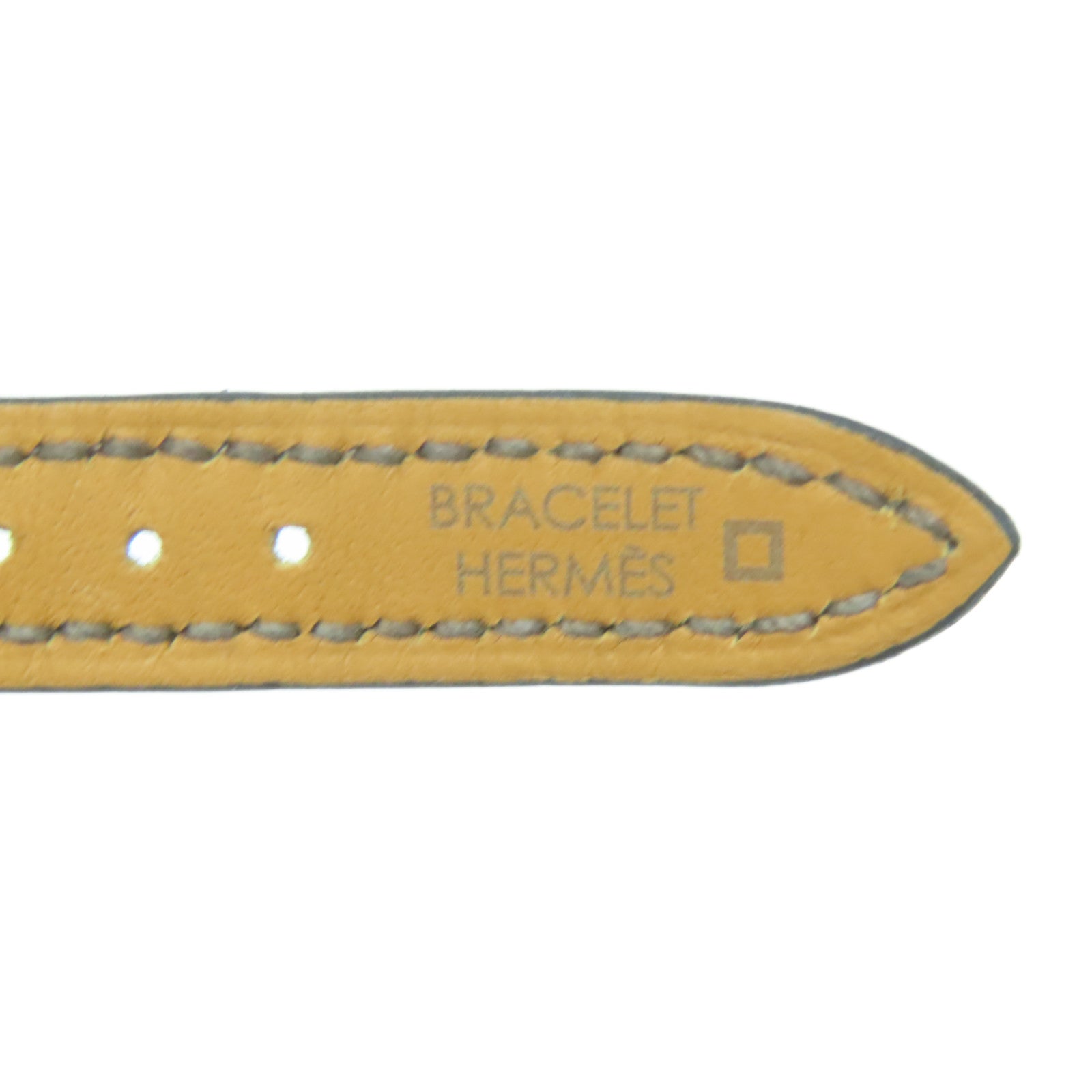 HERMES Heure H Watch不鏽鋼/皮革帶手錶石英機芯啡色