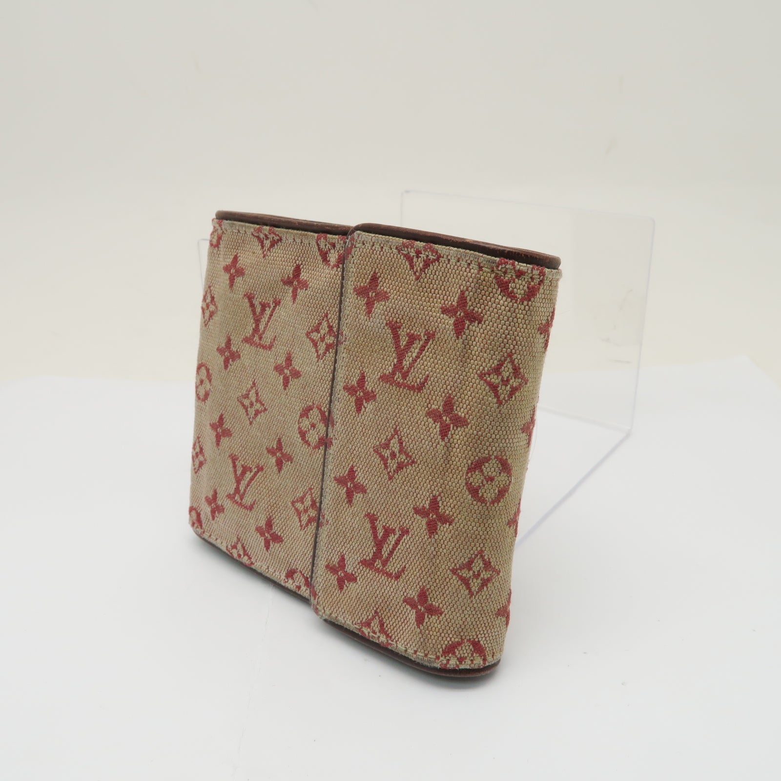 LOUIS VUITTON Monogram Mini Wallet金扣錢包紅色