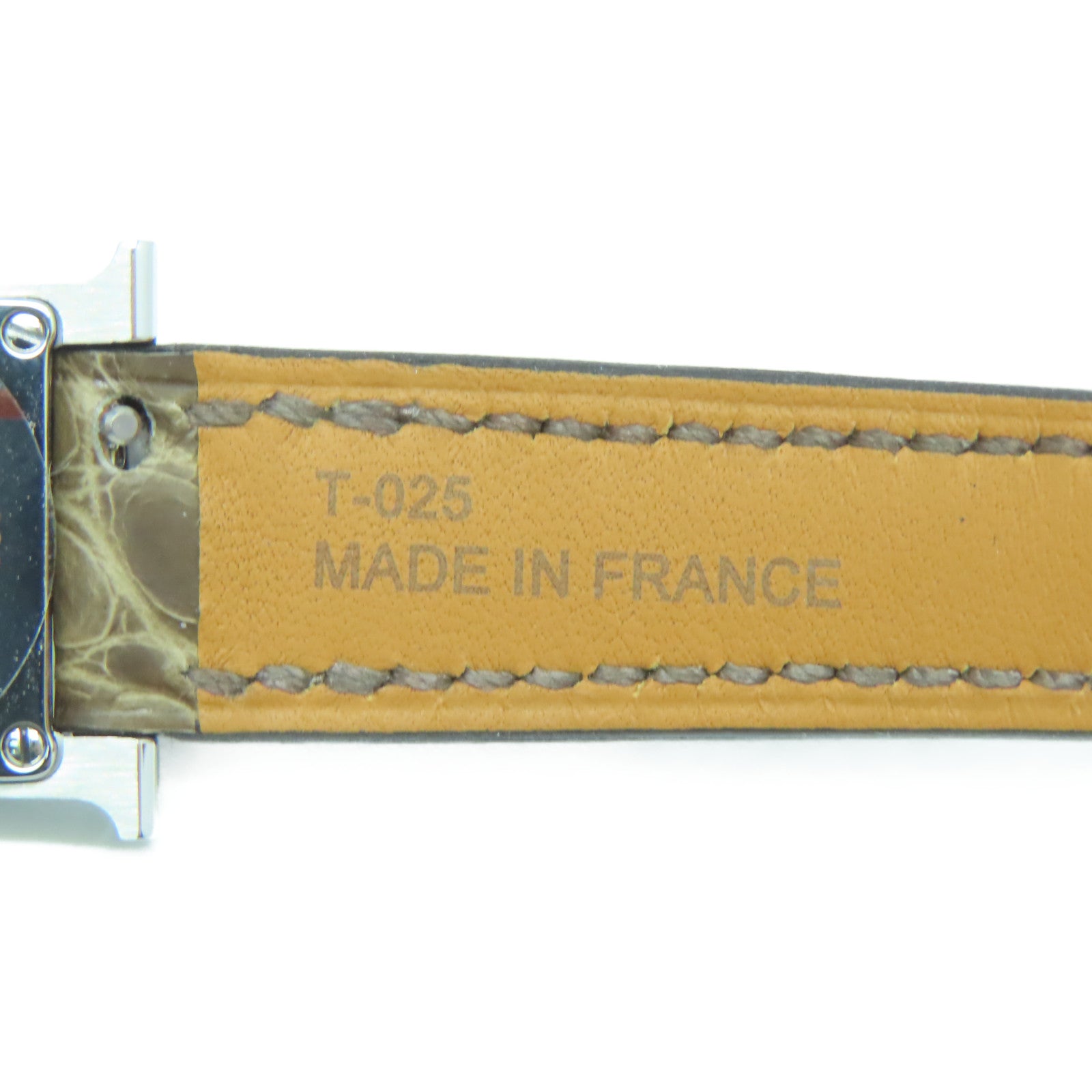 HERMES Heure H Watch不鏽鋼/皮革帶手錶石英機芯啡色